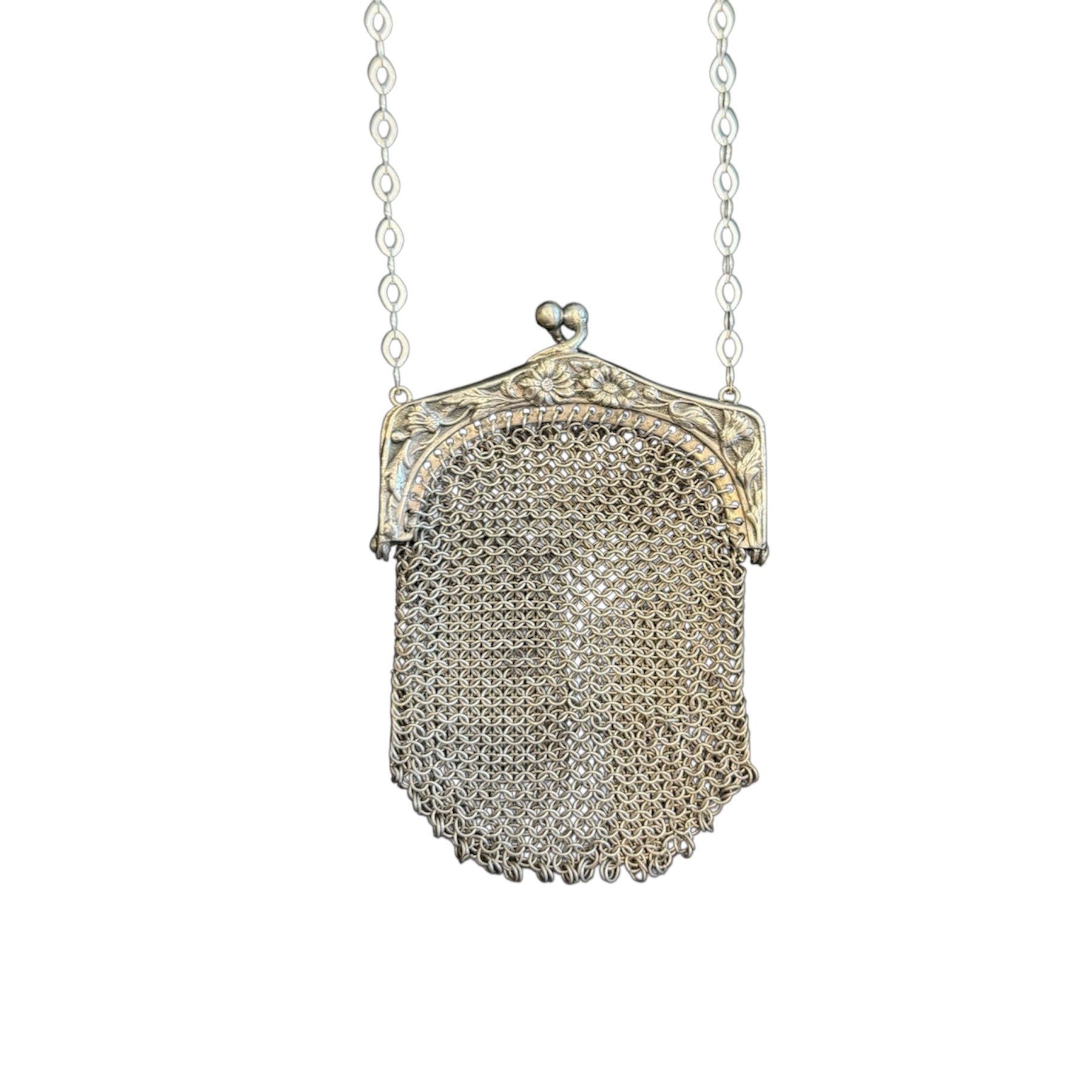 Vintage Silver Coin Mesh Purse