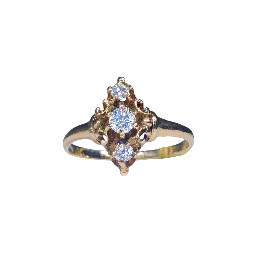 Victorian Diamond Trio Ring