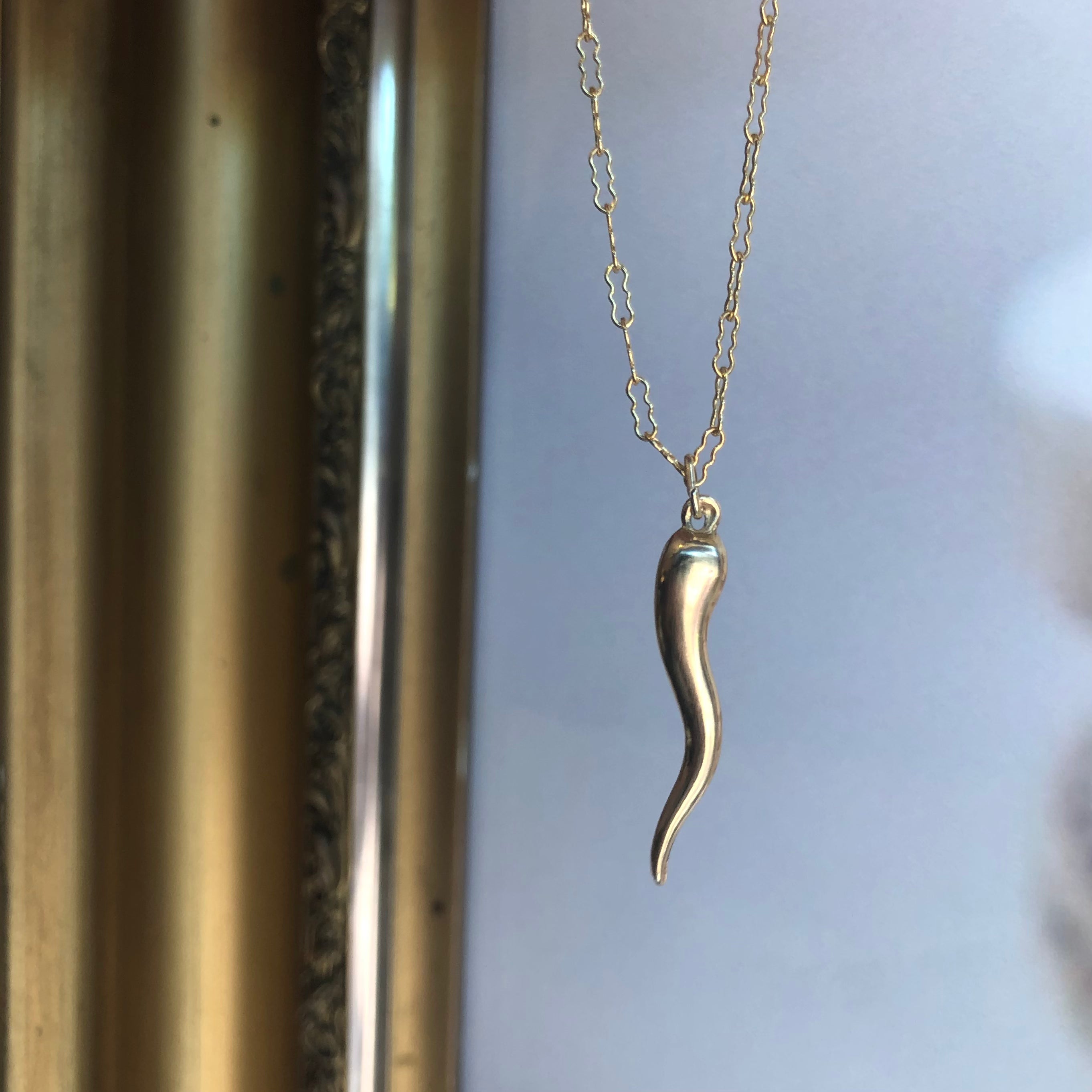 Vintage 14k Yellow Gold Italian Horn Charm