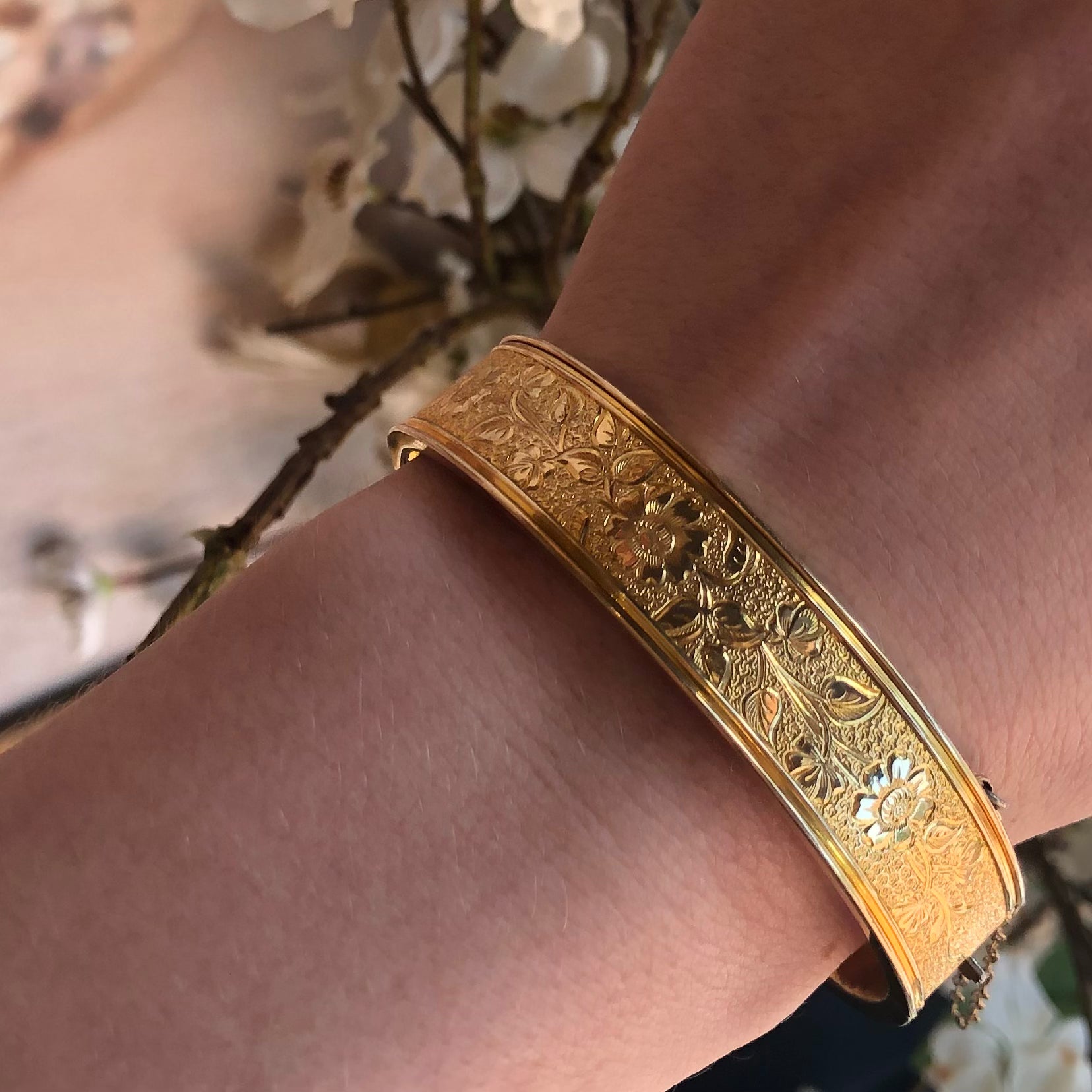 Antique Gold-Fill Floral Cuff