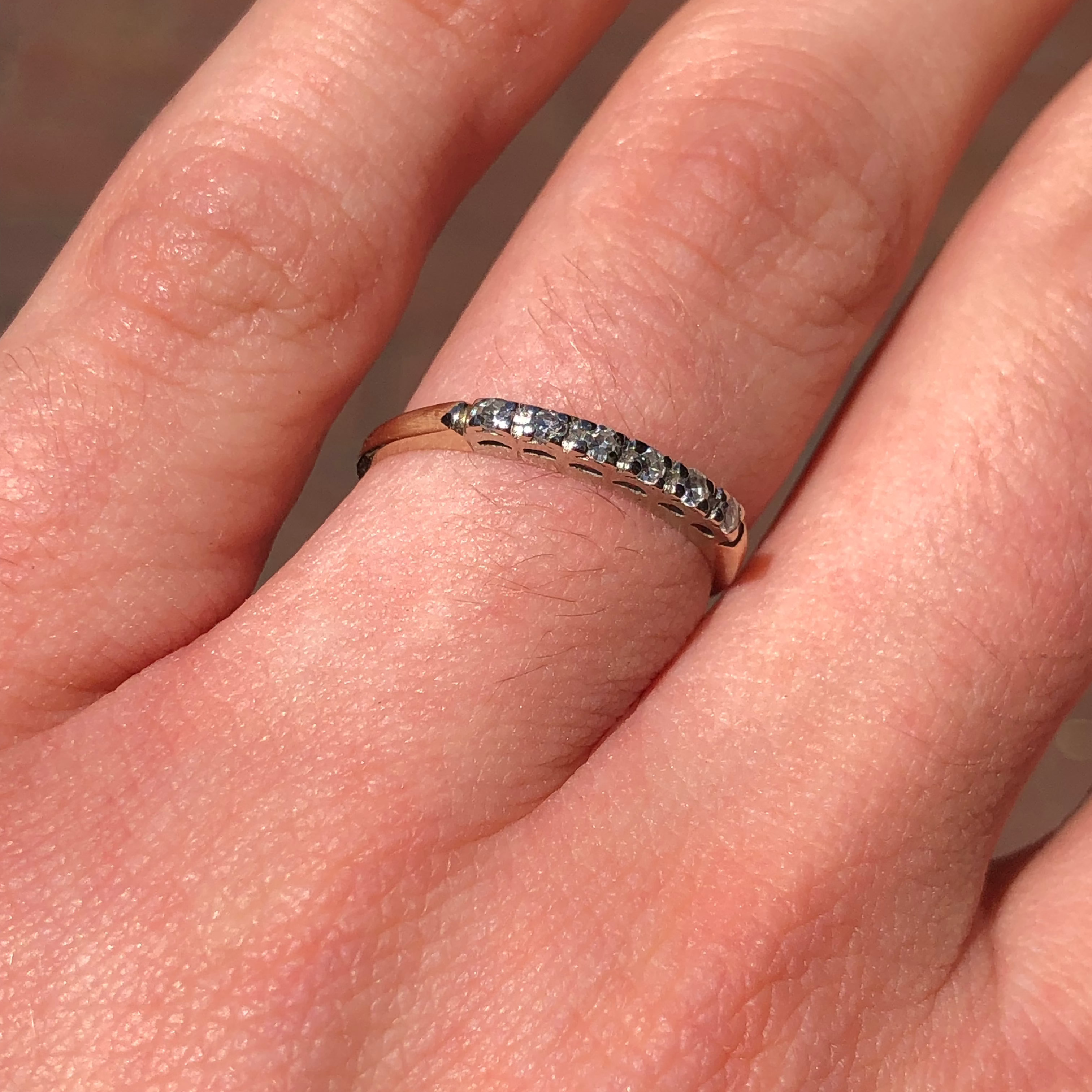 Vintage 14k White Gold and Platinum Diamond Ring