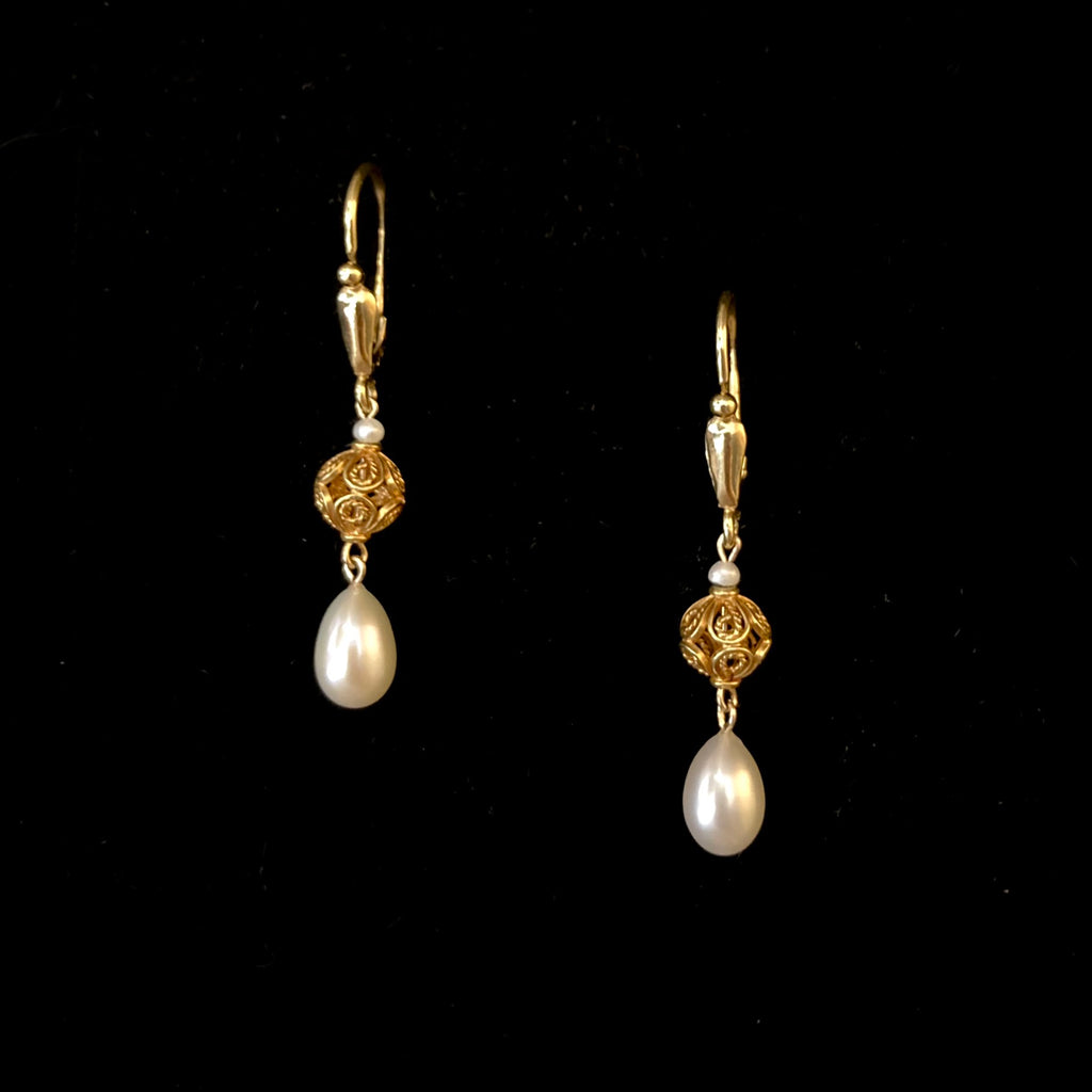 Antique 18k Indian Pearl Drops