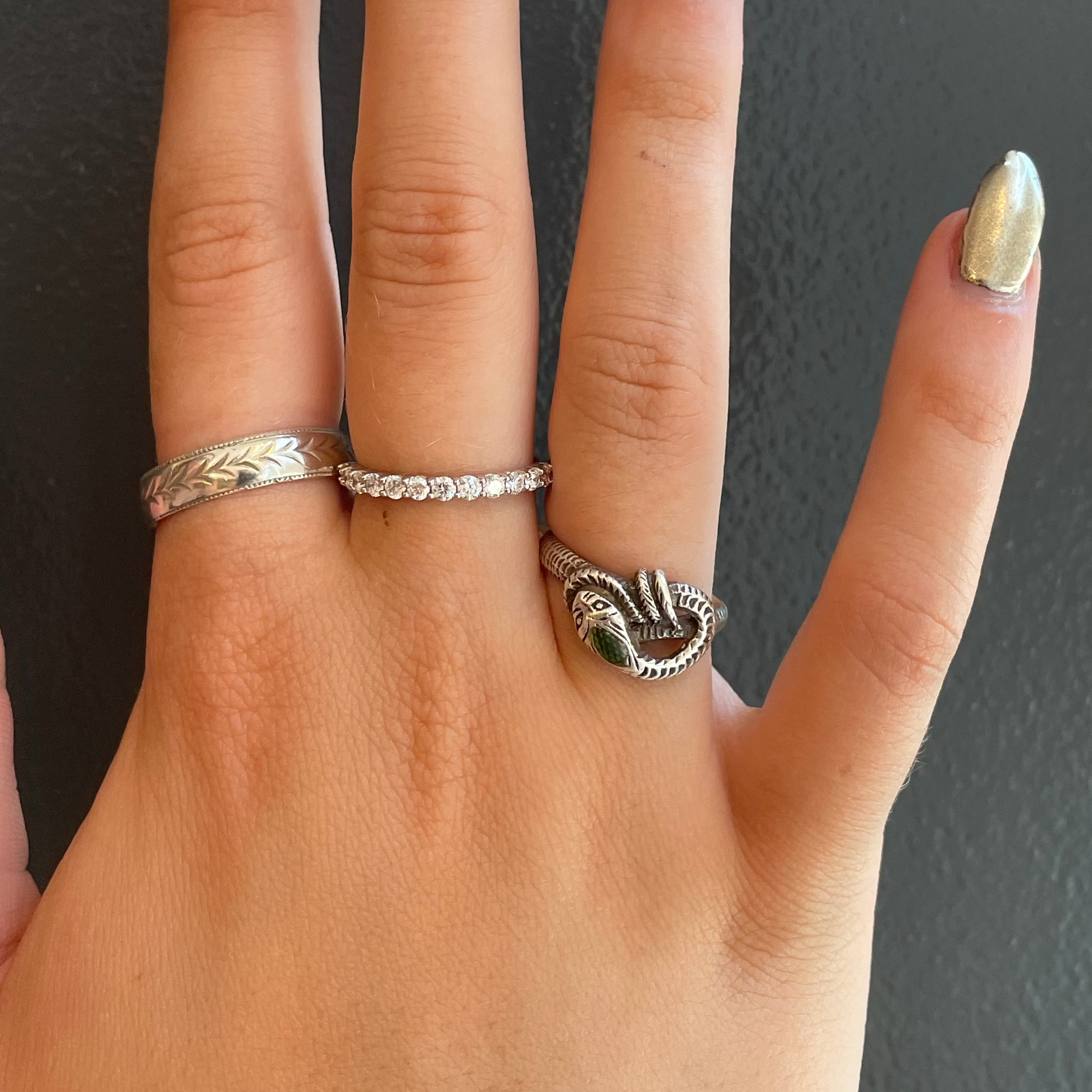 vintage, antique, antique silver, animal ring, snake jewelry, snake ring, serpent ring, sterling silver, silver, local, rebekah brooks, women-owned