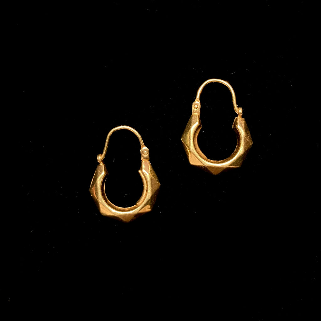 Victorian Faceted Leverback Hoops