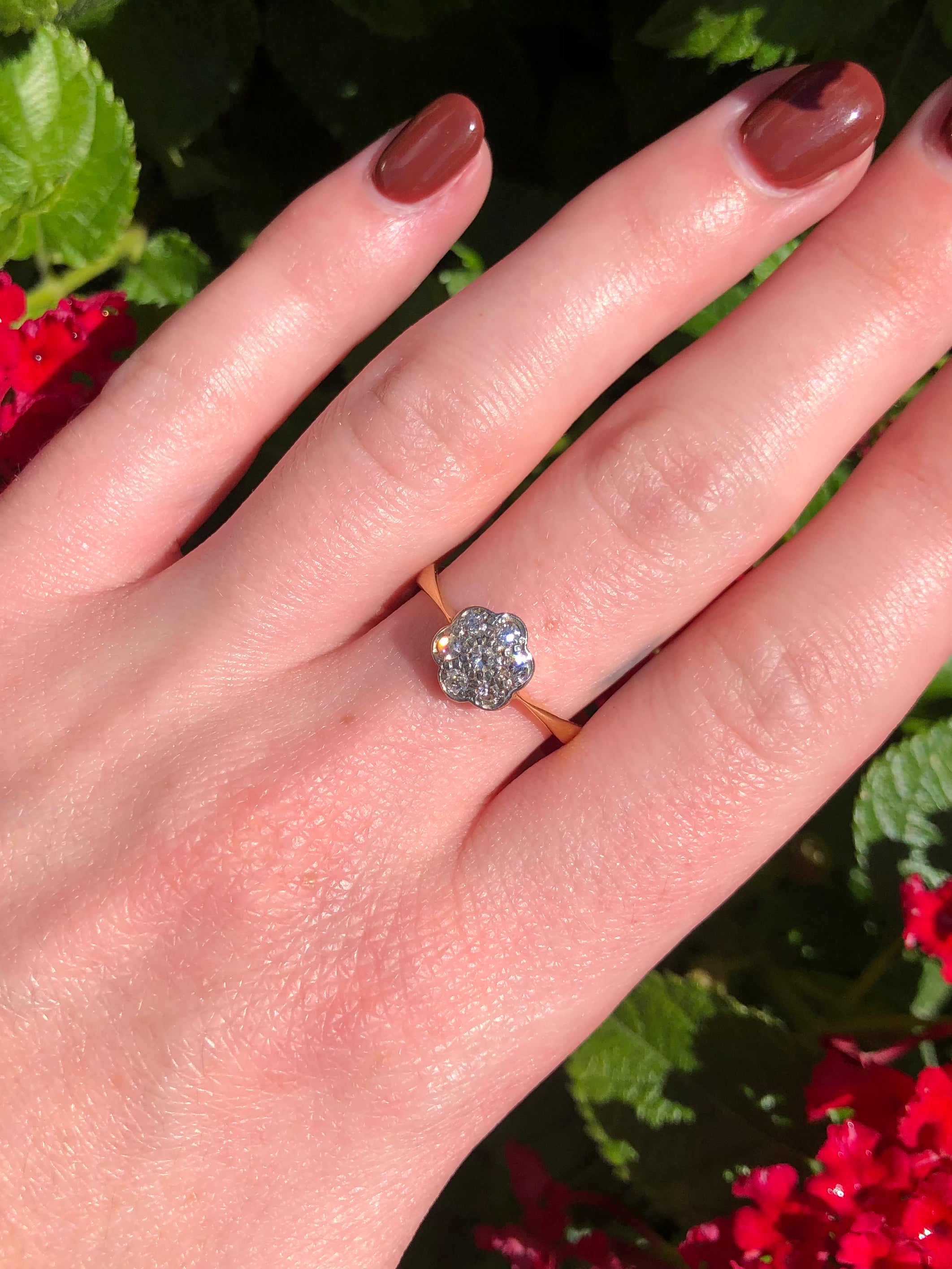 Antique Flower Engagement Ring