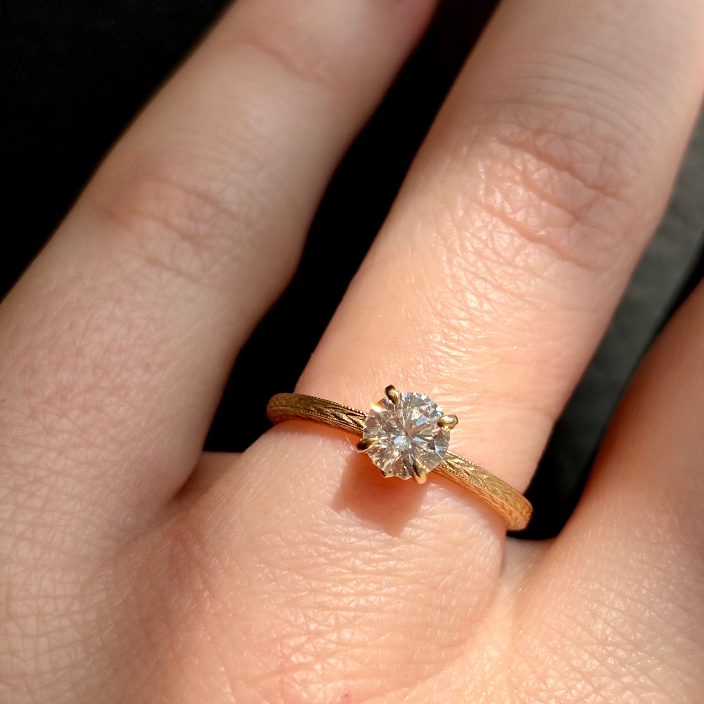 rebekah brooks jewelry, jewelry, ring, 14k yellow gold, gold ring, gold jewelry, scroll ring, art deco ring, antique inspired, art deco design, vintage inspired, bespoke ring, handmade ring, 1920's jewelry, cast ring, unisex jewelry, men's rings, women's ring, diamond ring, engagement ring, wedding band, wheat band, scroll setting