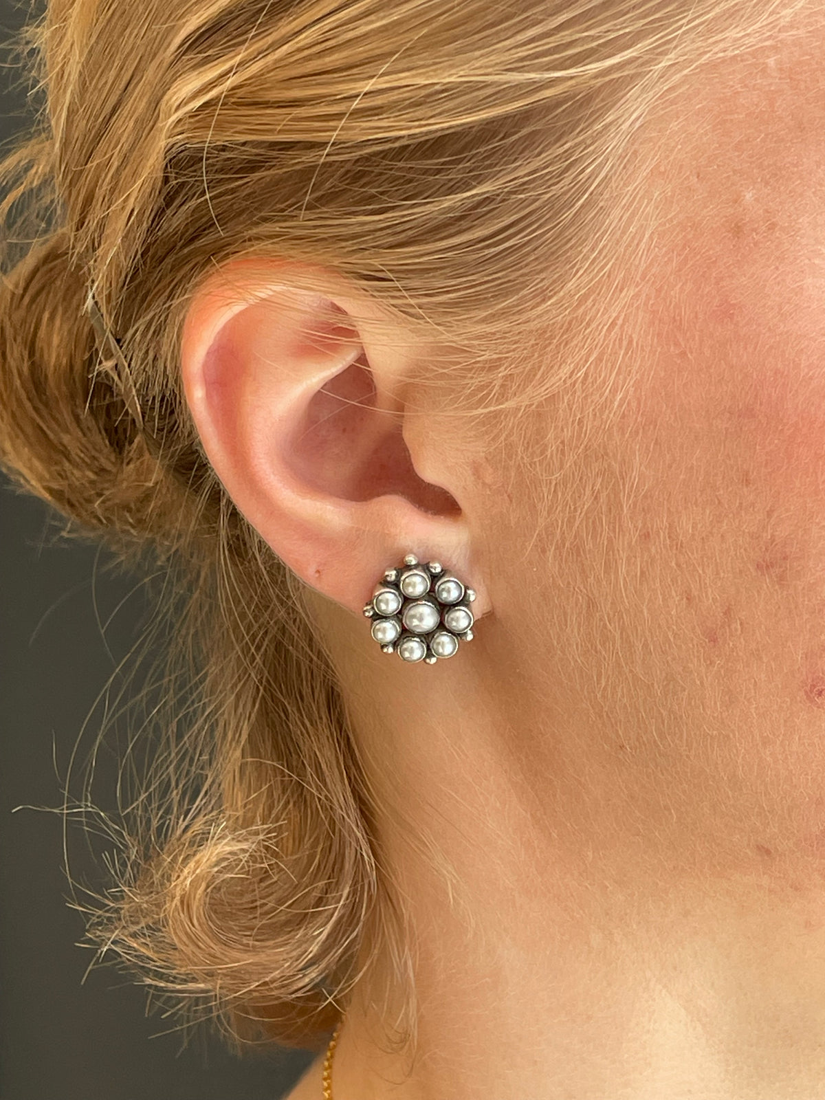 Vintage Sterling Silver & Pearl Earrings