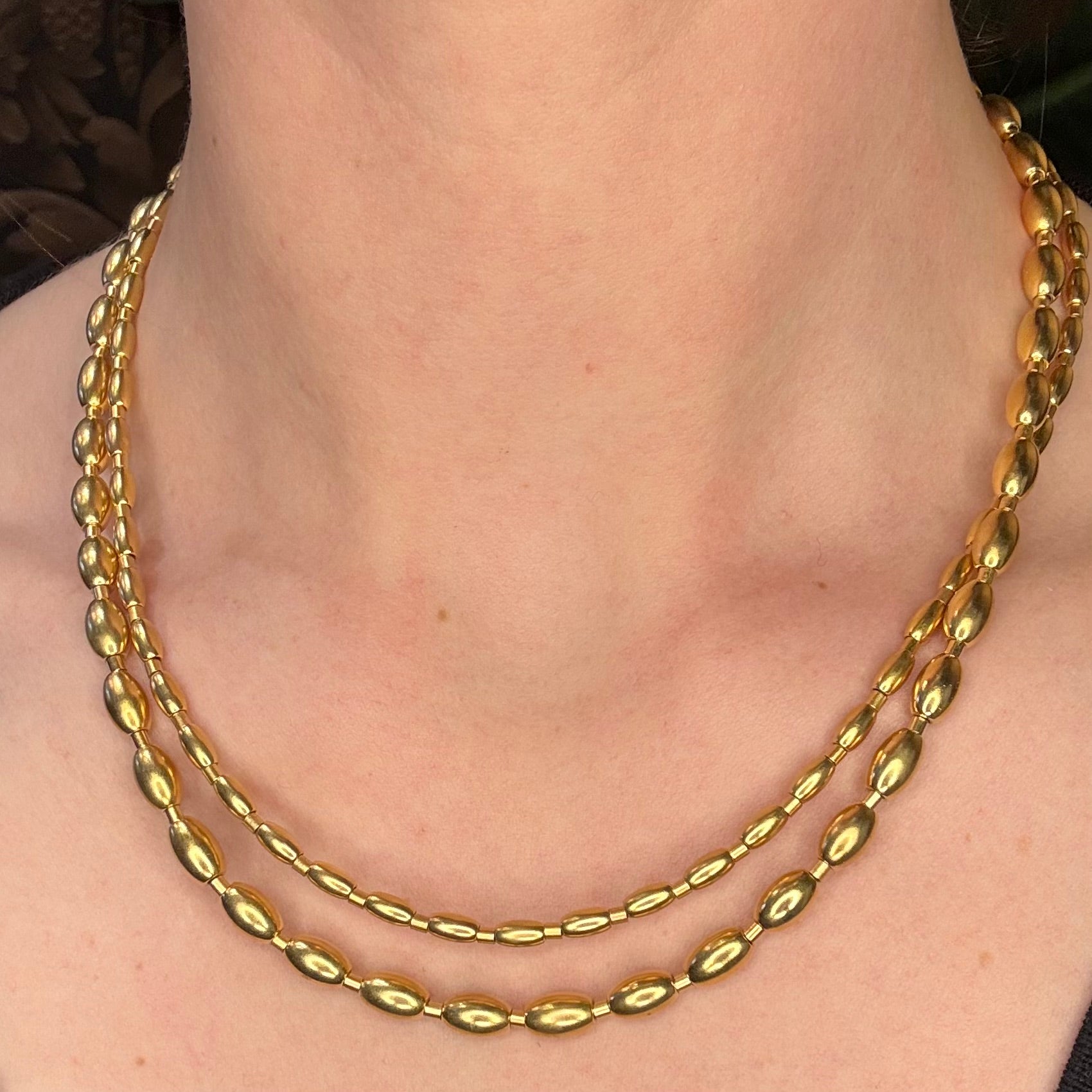 Vintage Gold Beaded Necklace