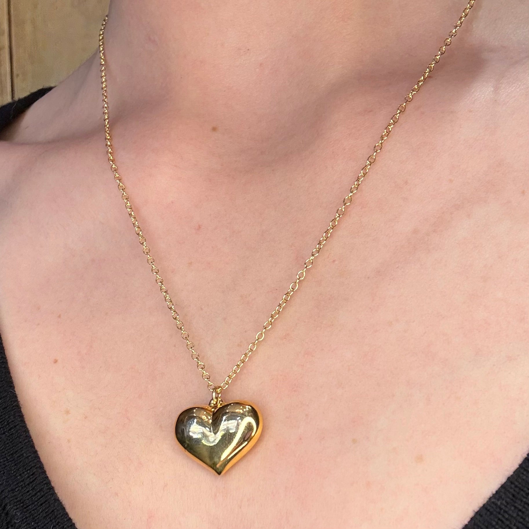 Puffy Heart Charm Necklace
