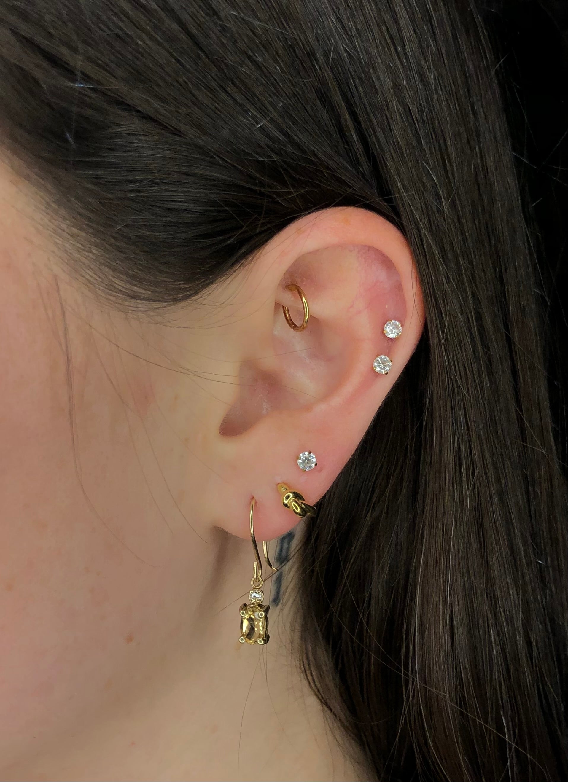 Vintage Citrine and Diamond Earrings