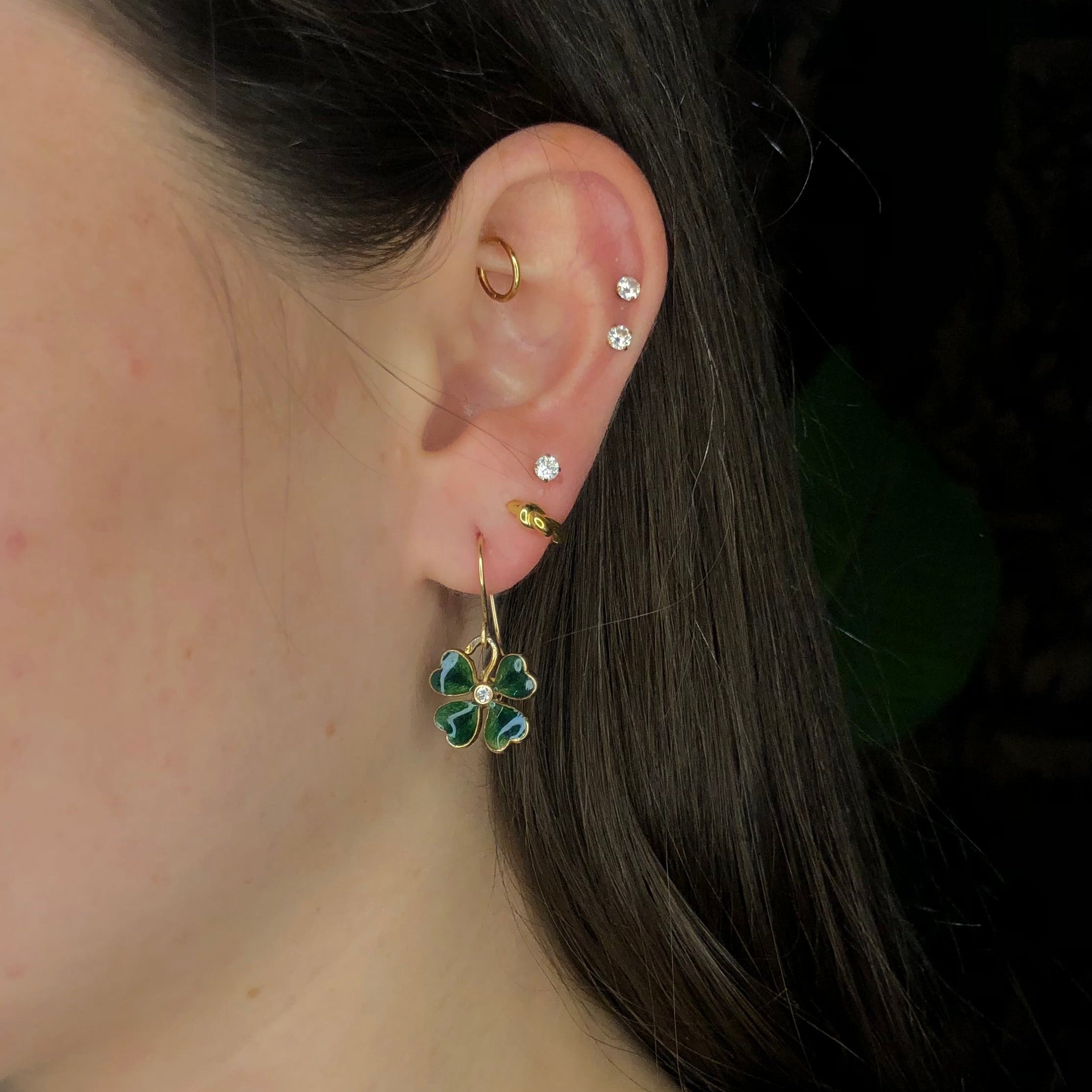 Vintage Clover Diamond Earrings