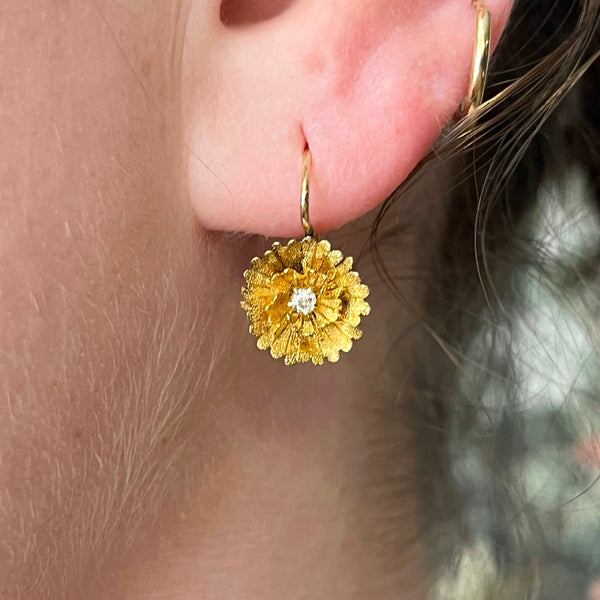 Antique Diamond Flower Earring
