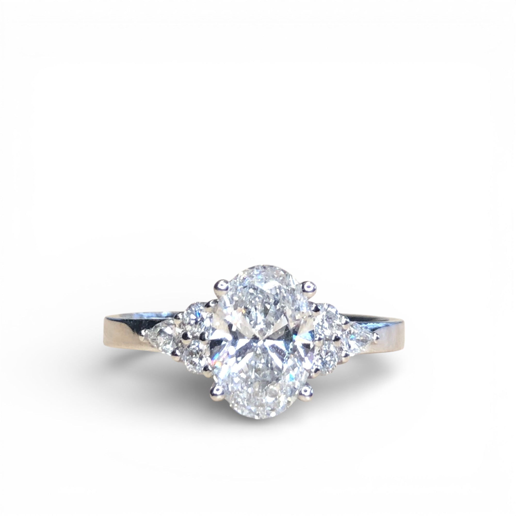 Lab Oval Flora Engagement Ring