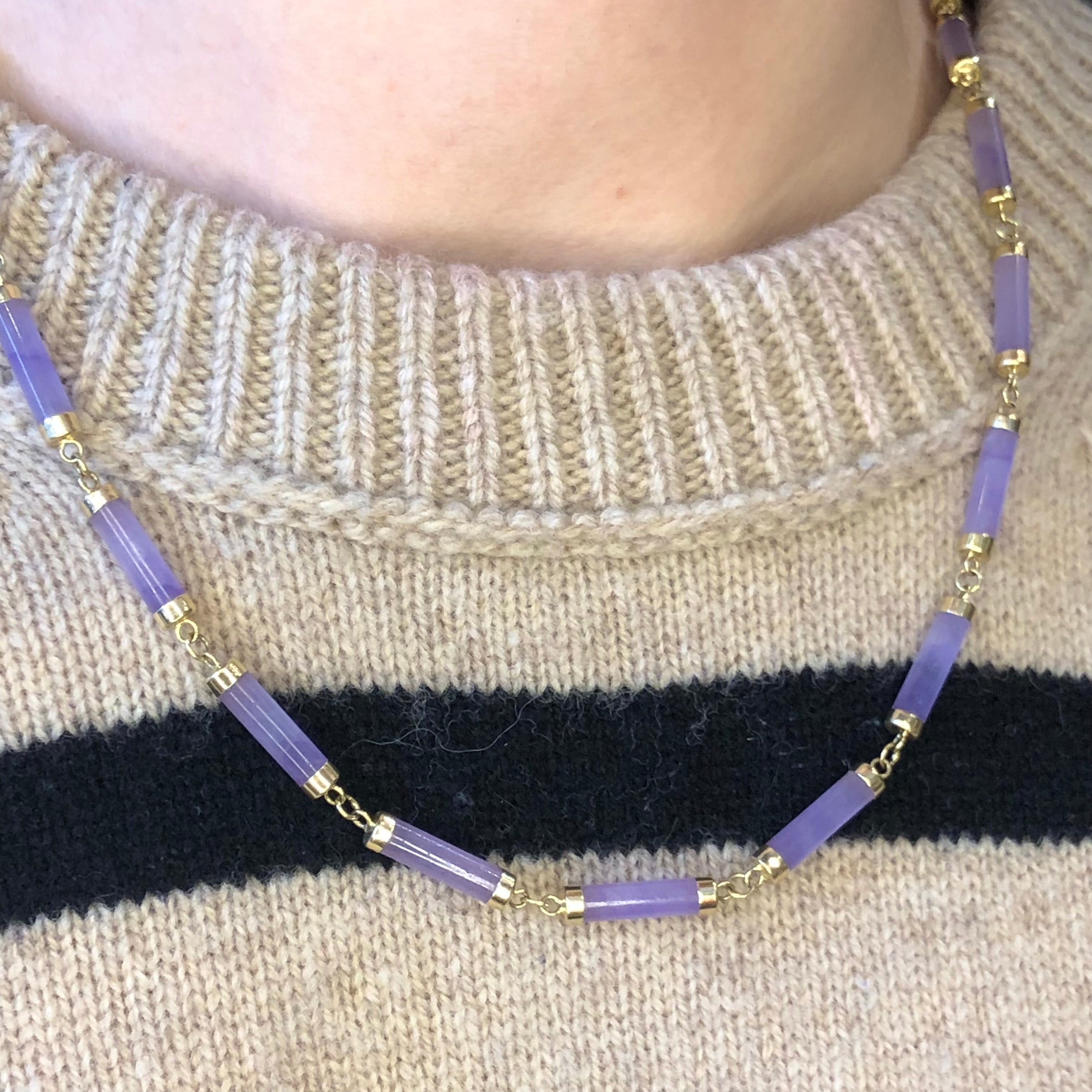 Vintage Lavender Jade Necklace