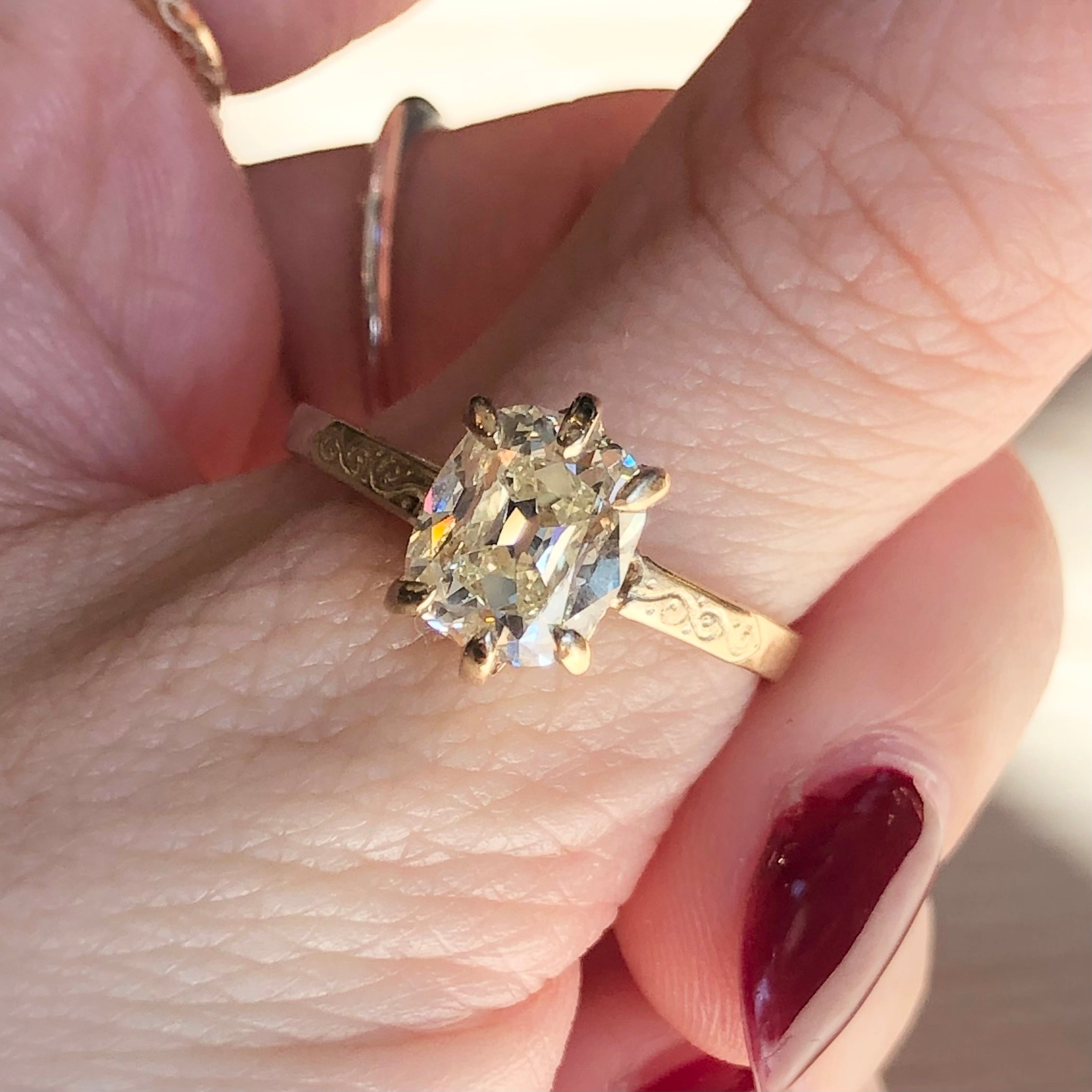 Six Prong Old Mine Diamond Ring