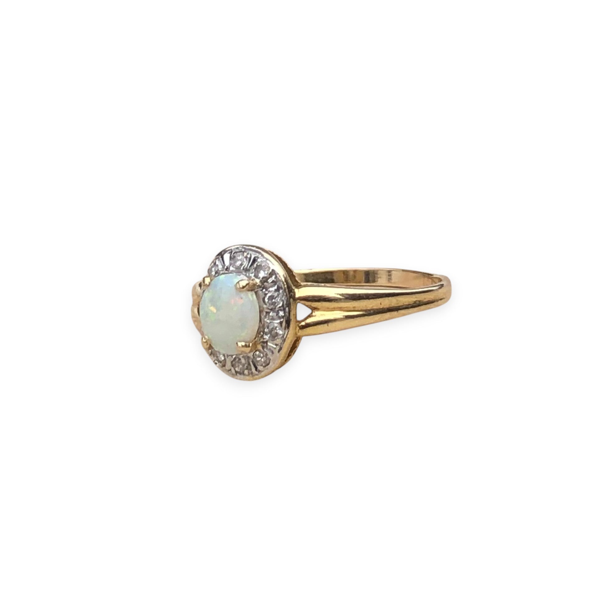 Vintage Opal and Diamond Ring