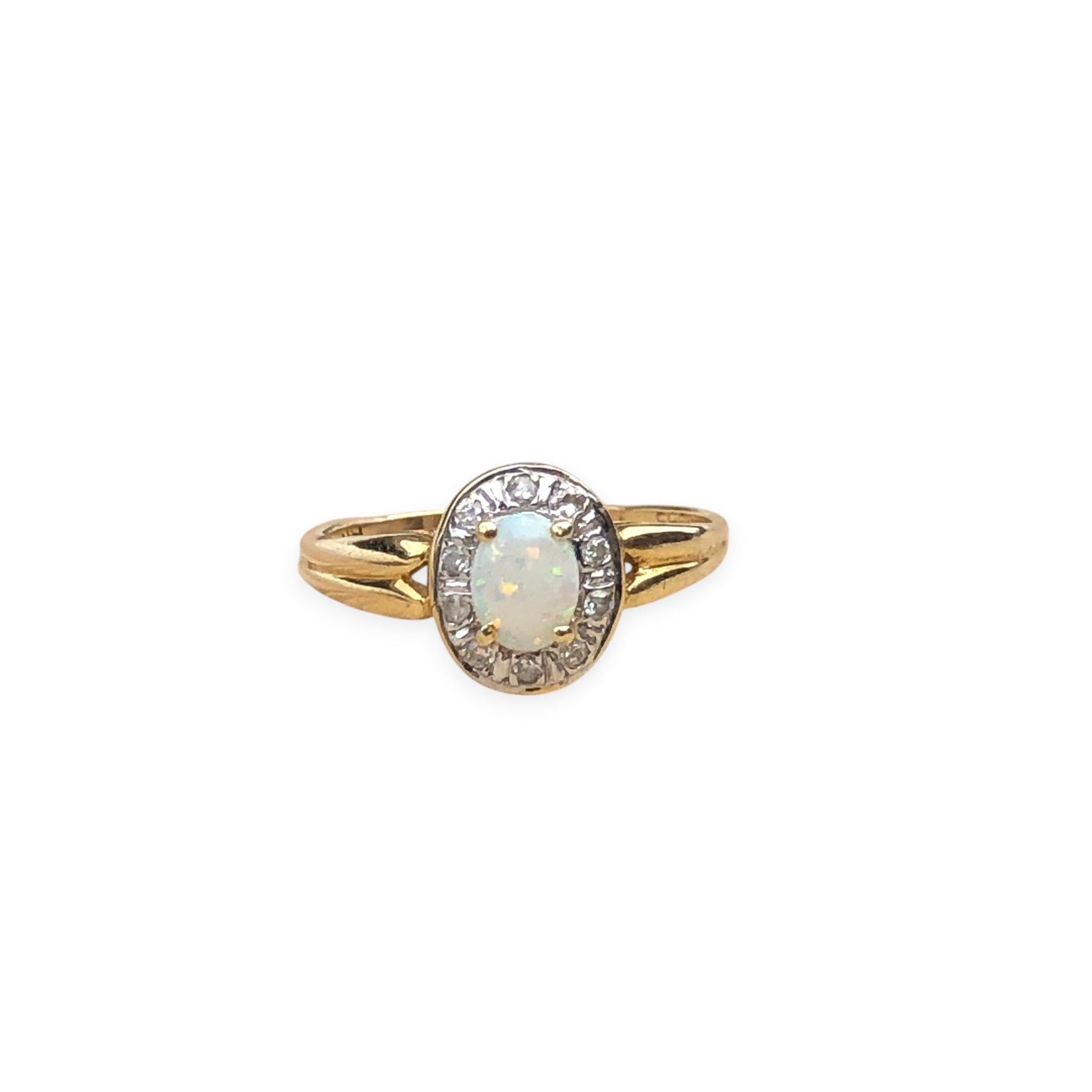 Vintage Opal and Diamond Ring