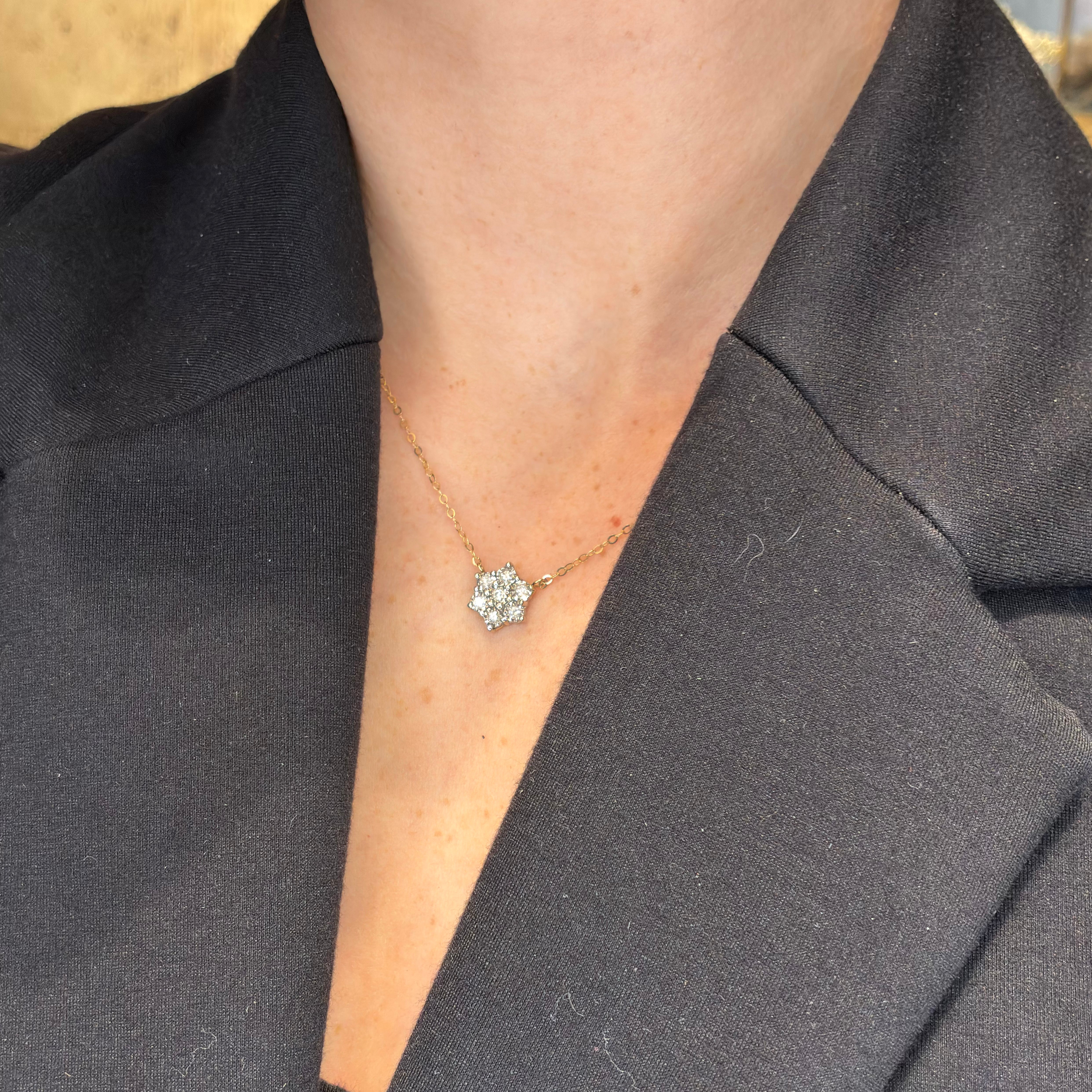 Vintage Diamond Flower Necklace