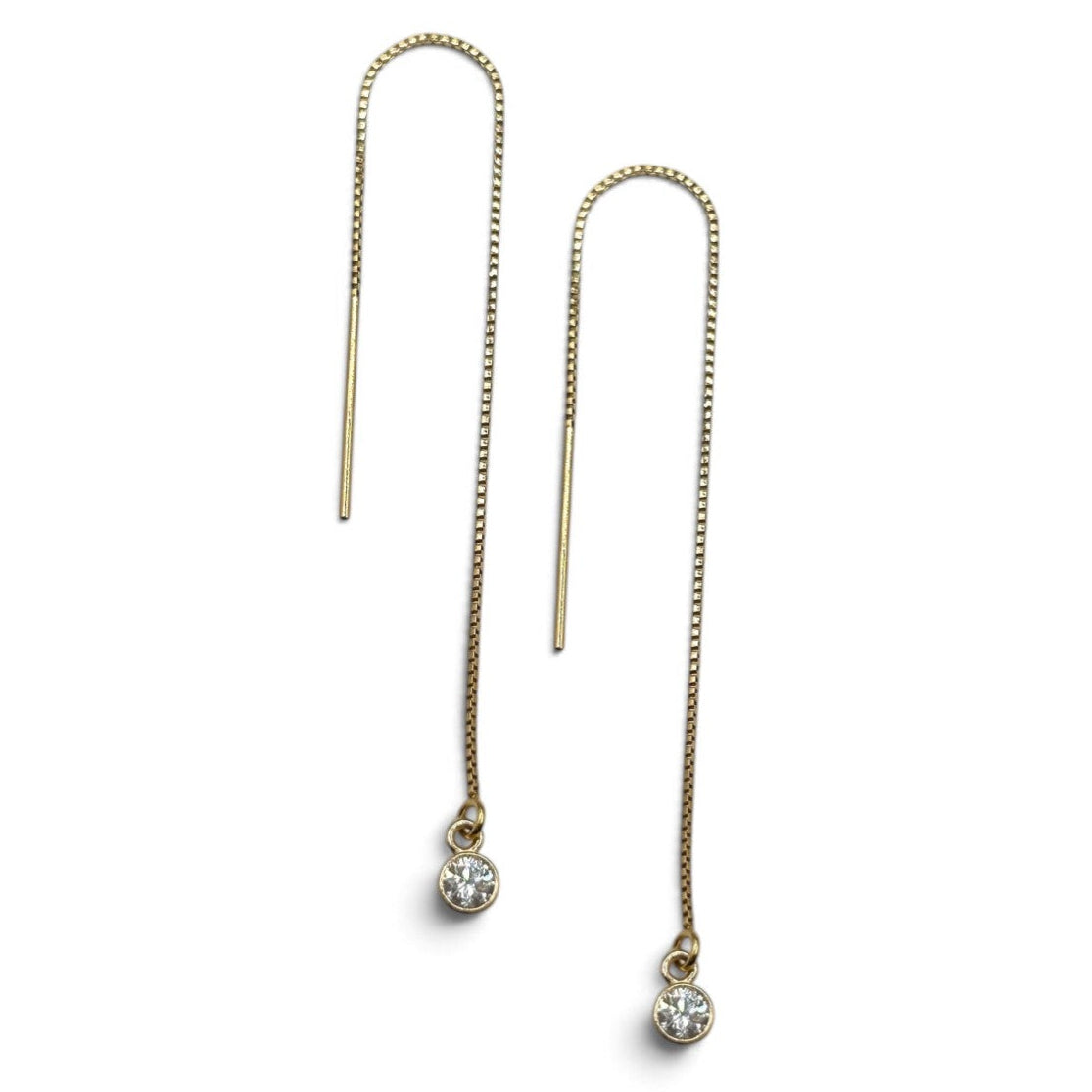 14k Diamond Threader Earrings