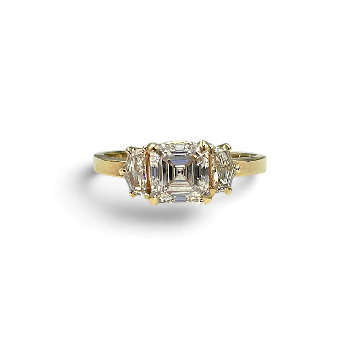 Asscher Trio Engagement Ring