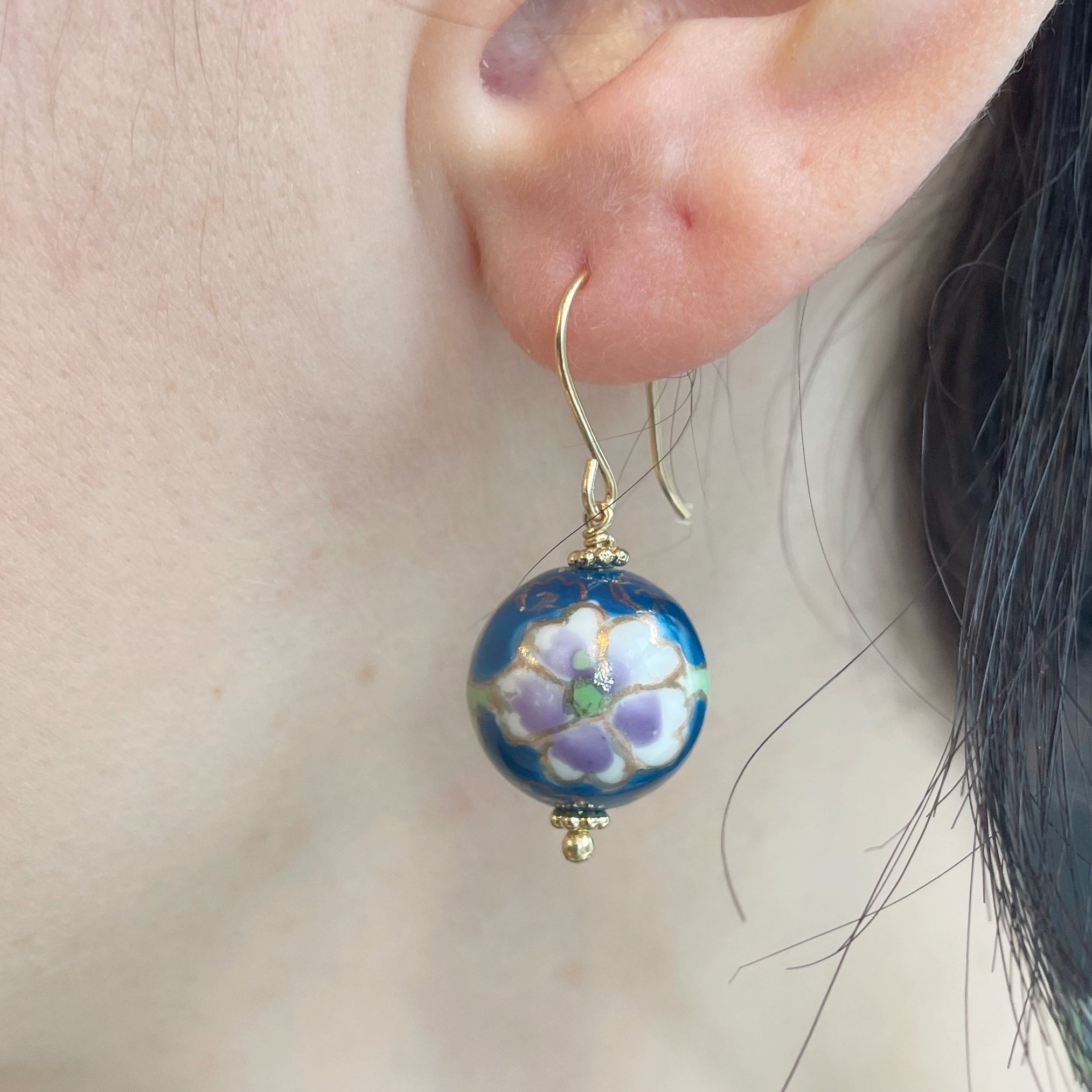 Vintage Chinese Cloisonne Earrings