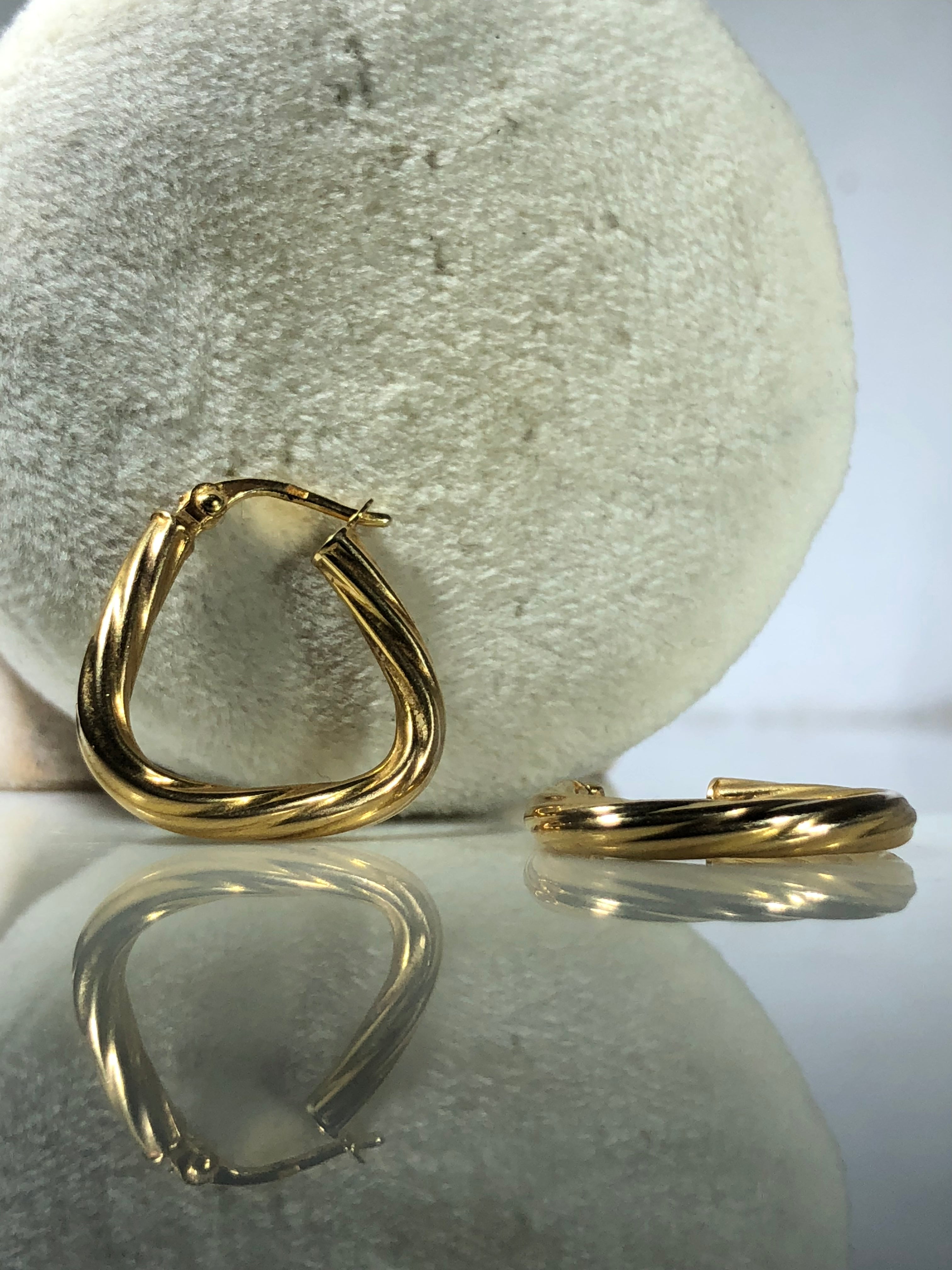 Vintage Triangular Twist Hoops