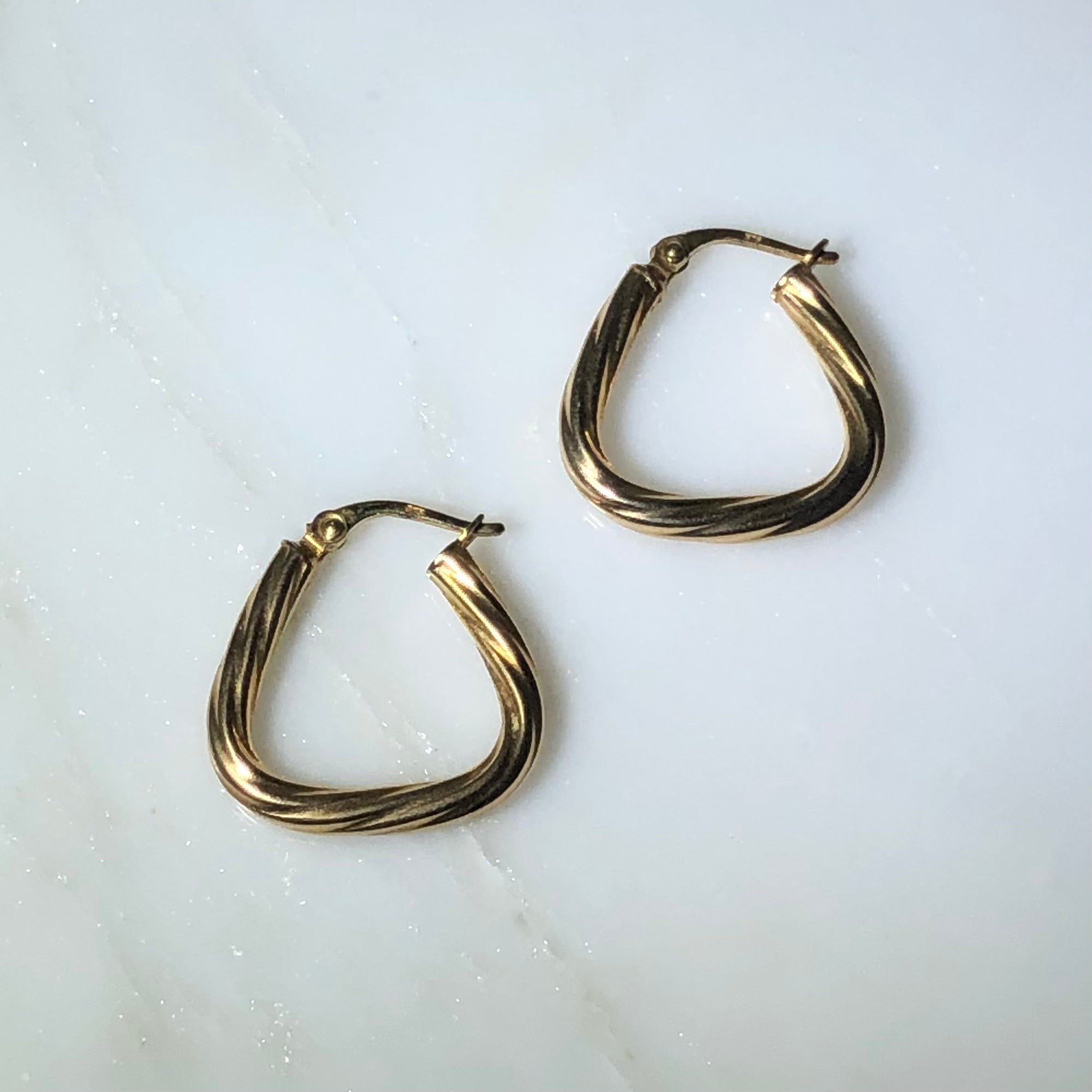 Vintage Triangular Twist Hoops