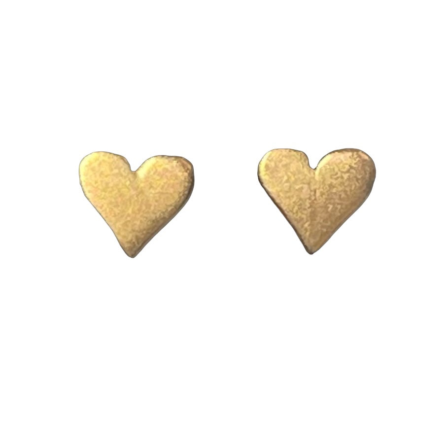 14k Gold Vermeil Heart Studs