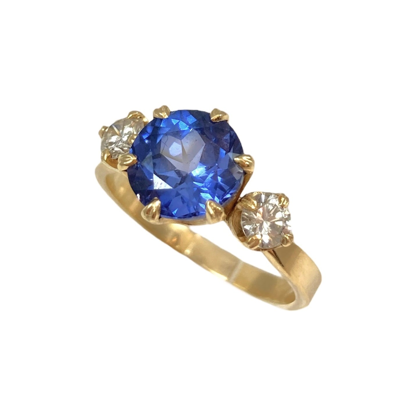 Ceylon Sapphire and Diamond Trio Ring