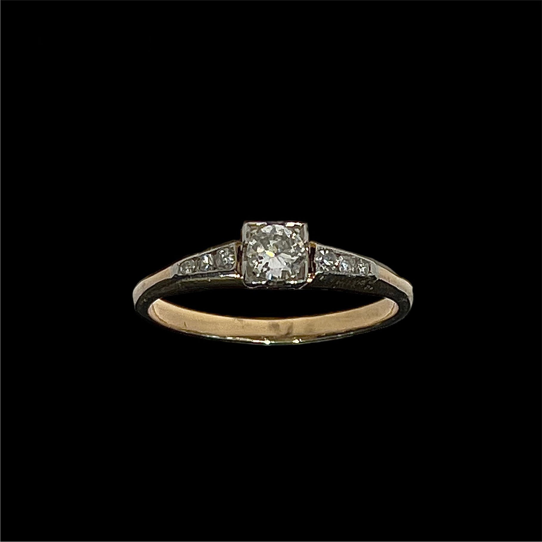 Art deco clearance diamond band