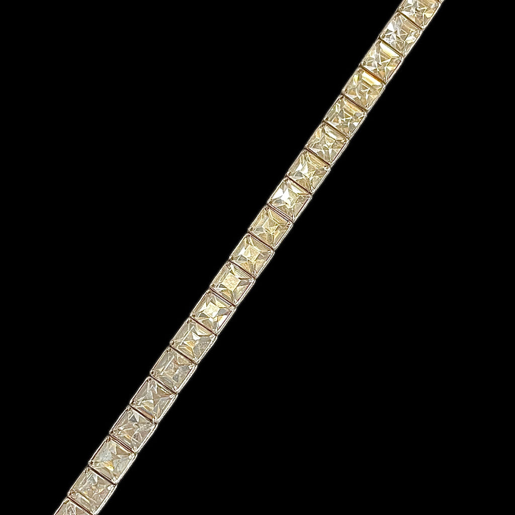 Art Deco Sterling Silver Crystal Bracelet