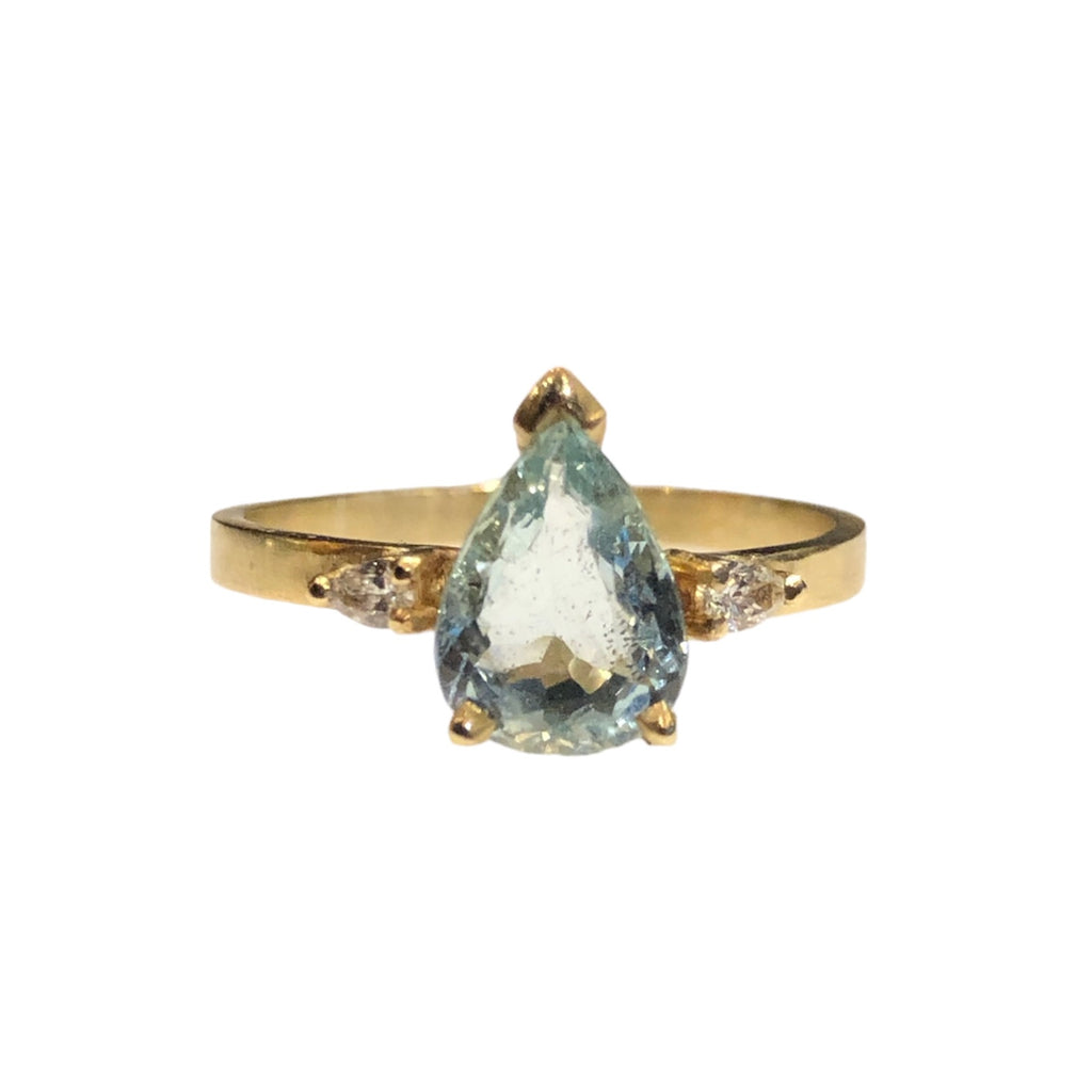 Aquamarine and Diamond Accent Ring