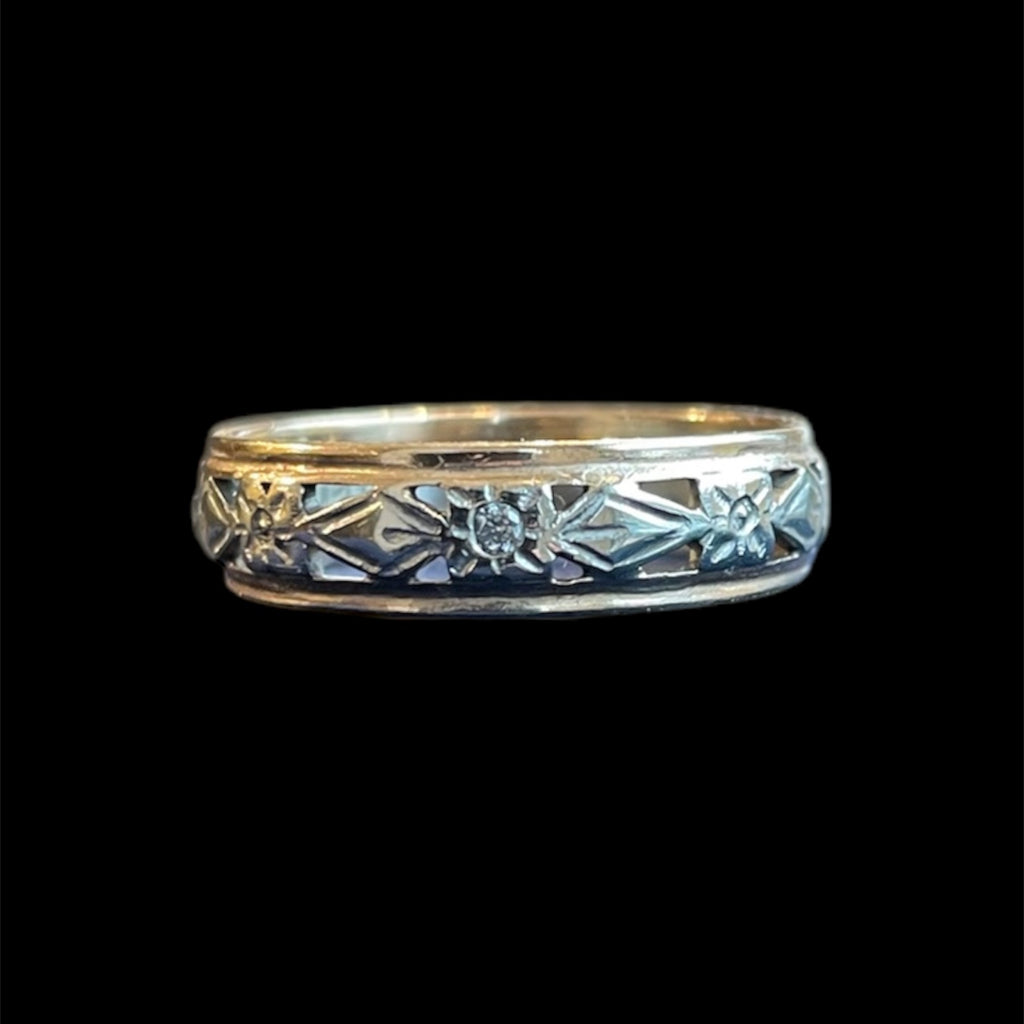 Antique Mixed Metal Floral Band