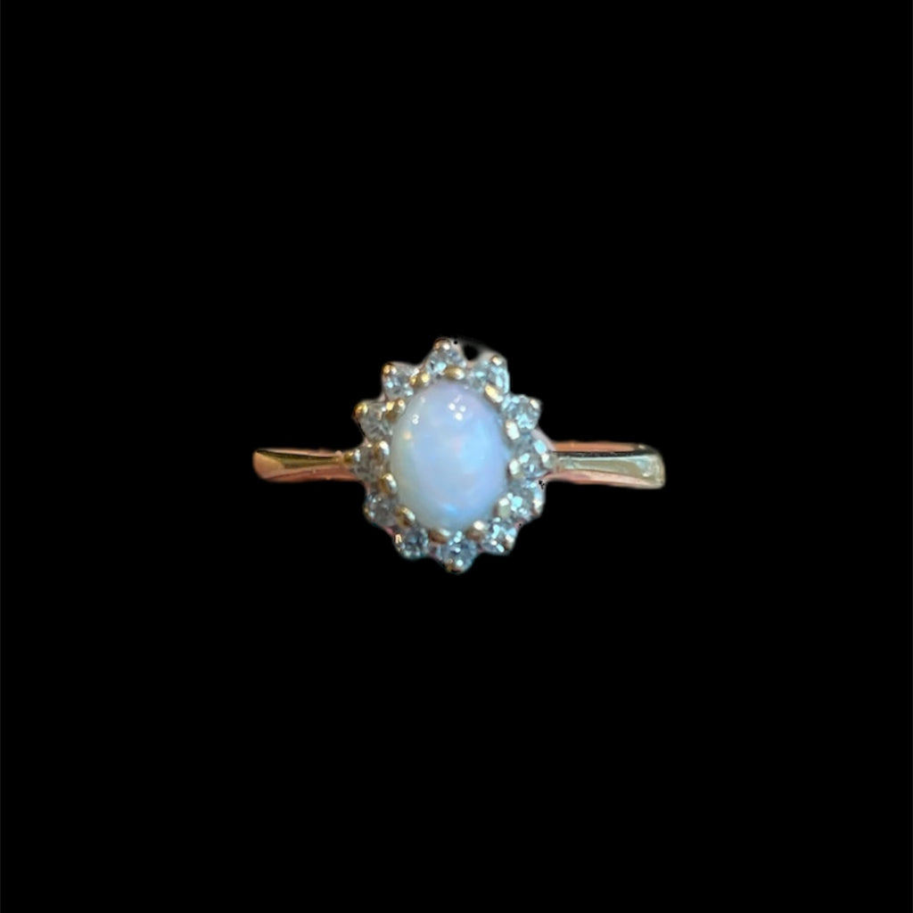 Antique Opal Halo Ring