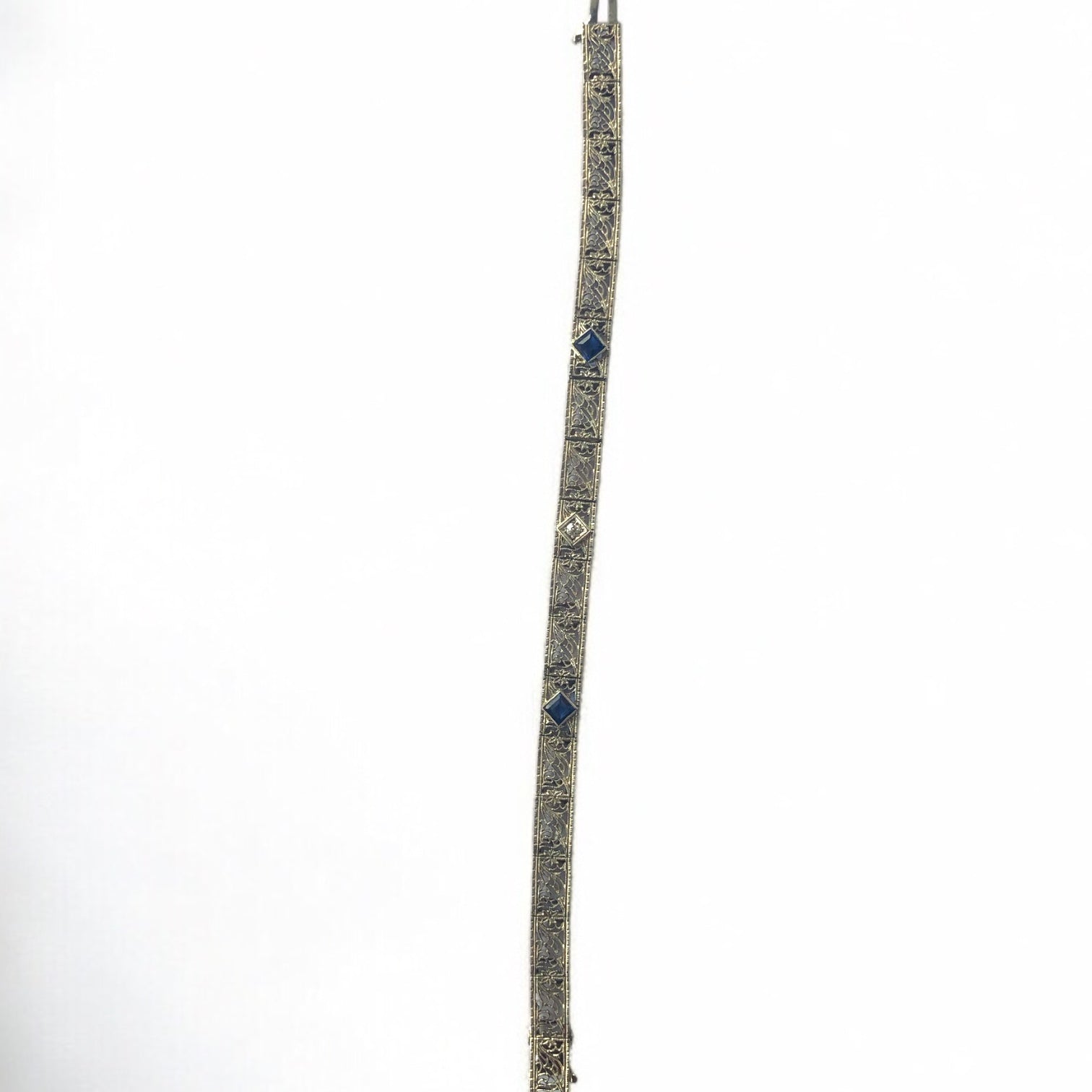 Antique Cannetille Sapphire and Diamond Bracelet