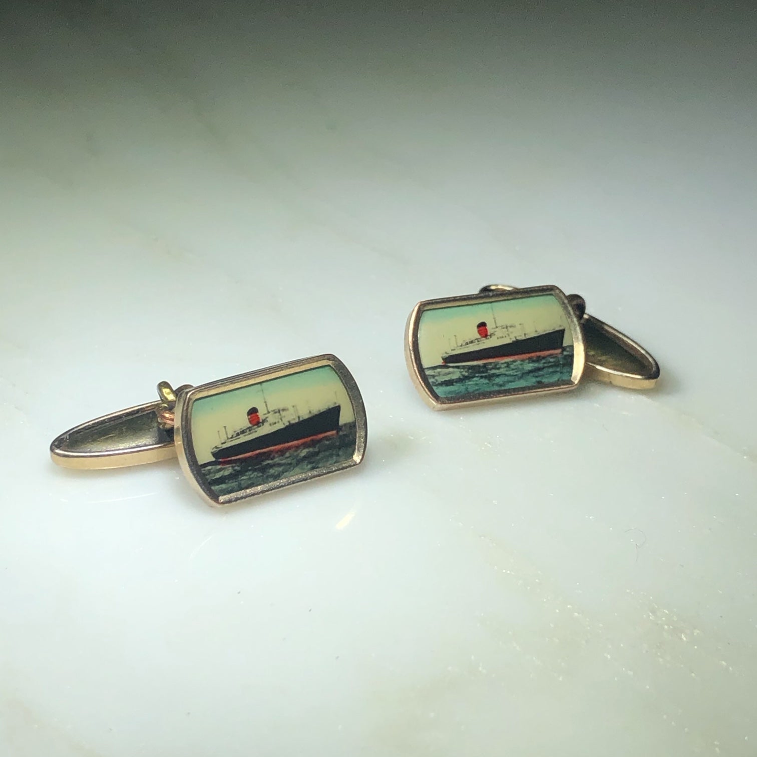 Vintage Ship Cuff Links