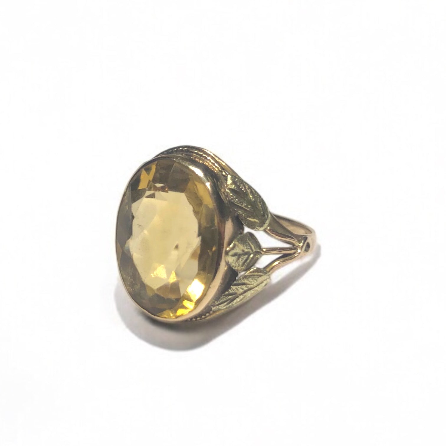 Antique Multi-Gold Artsy Citrine Ring