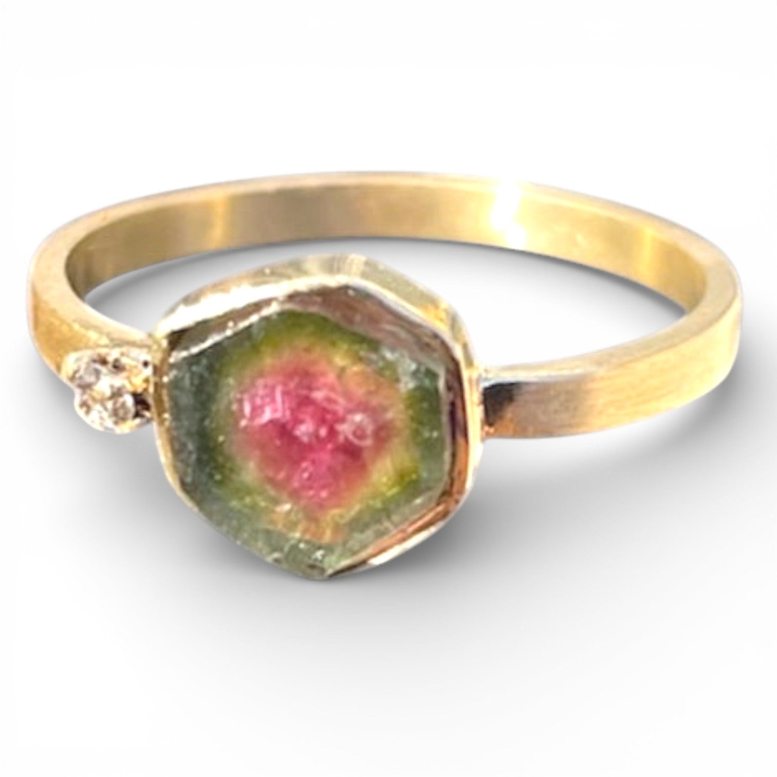 14k Watermelon Tourmaline Ring