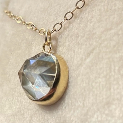 14k Rose Cut Moissanite Necklace