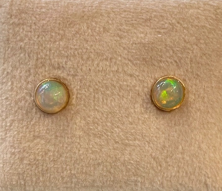 Opal Bezel Stud Earrings