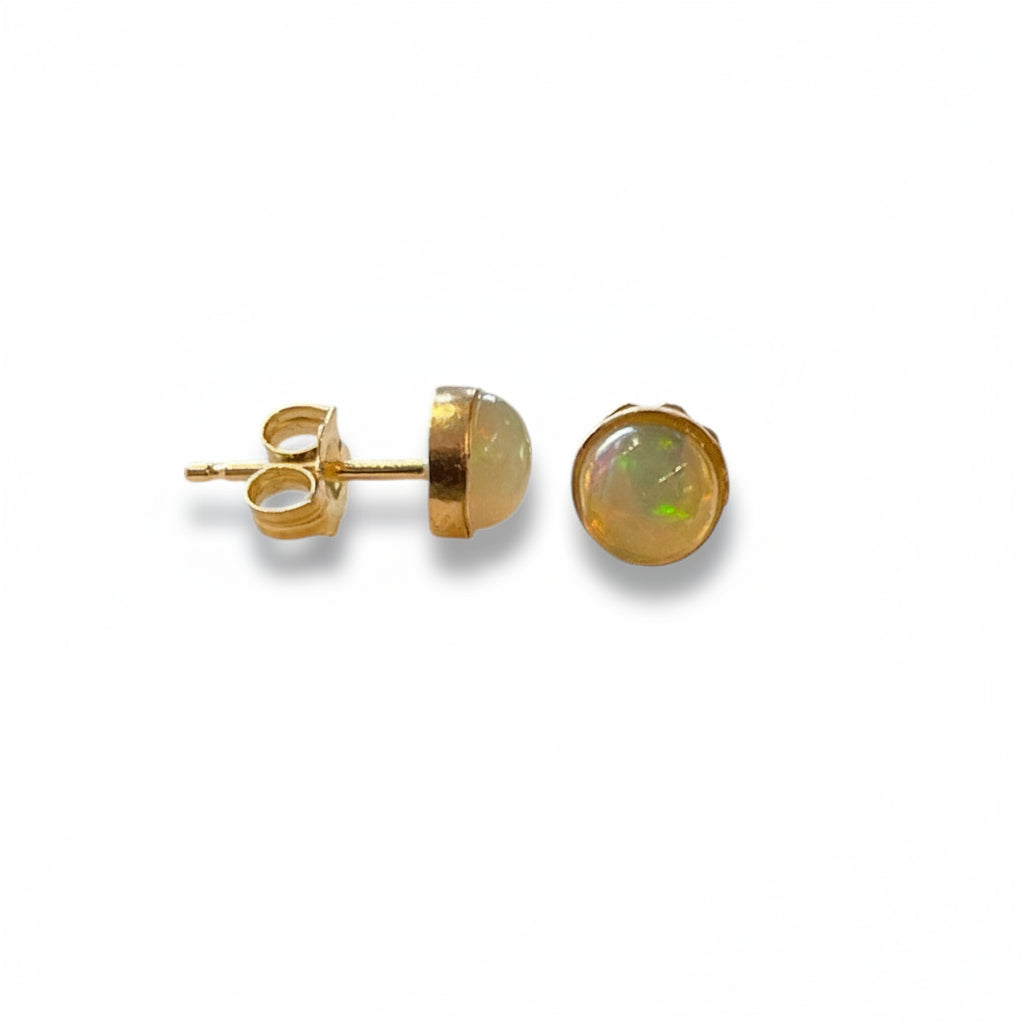 Opal Bezel Stud Earrings