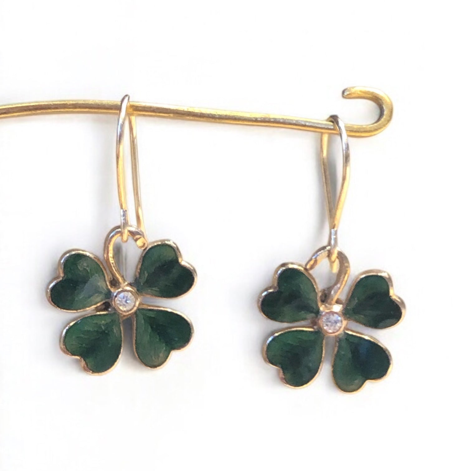 Vintage Clover Diamond Earrings