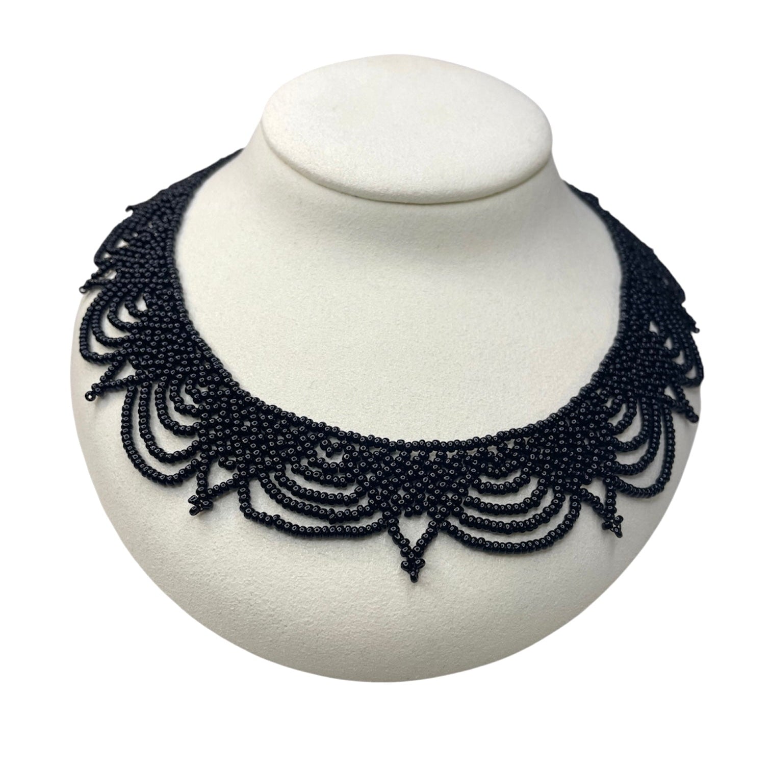 necklace, vintage necklace, black, black  beaded necklace, beaded necklace, goth, Victorian