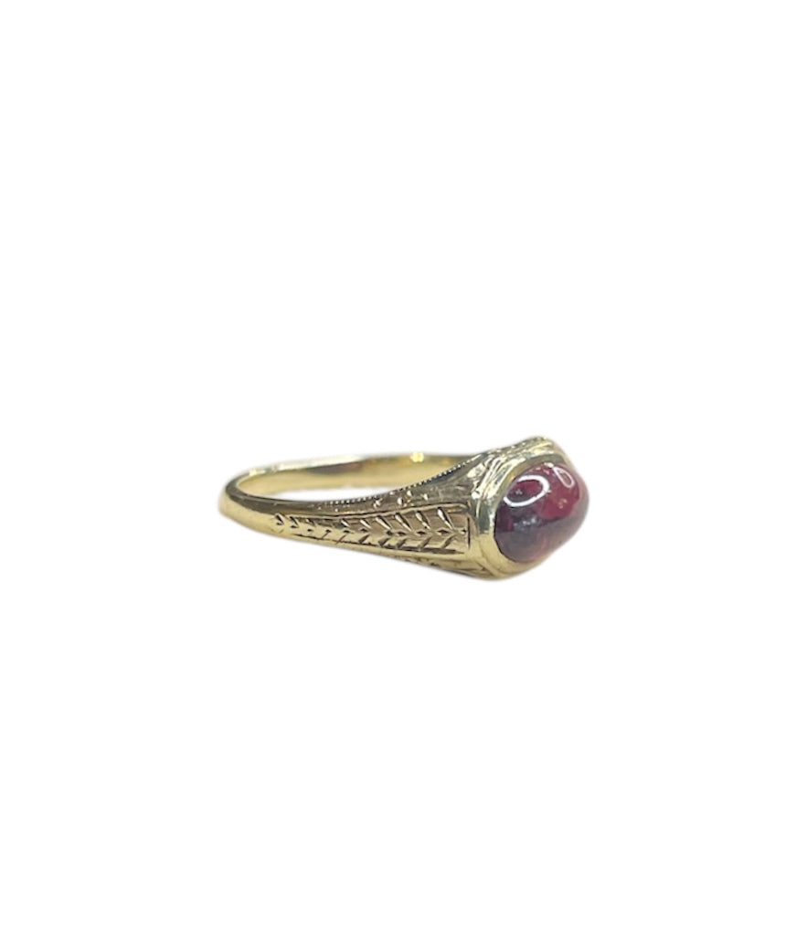 Antique 14k East-West Set Garnet Ring
