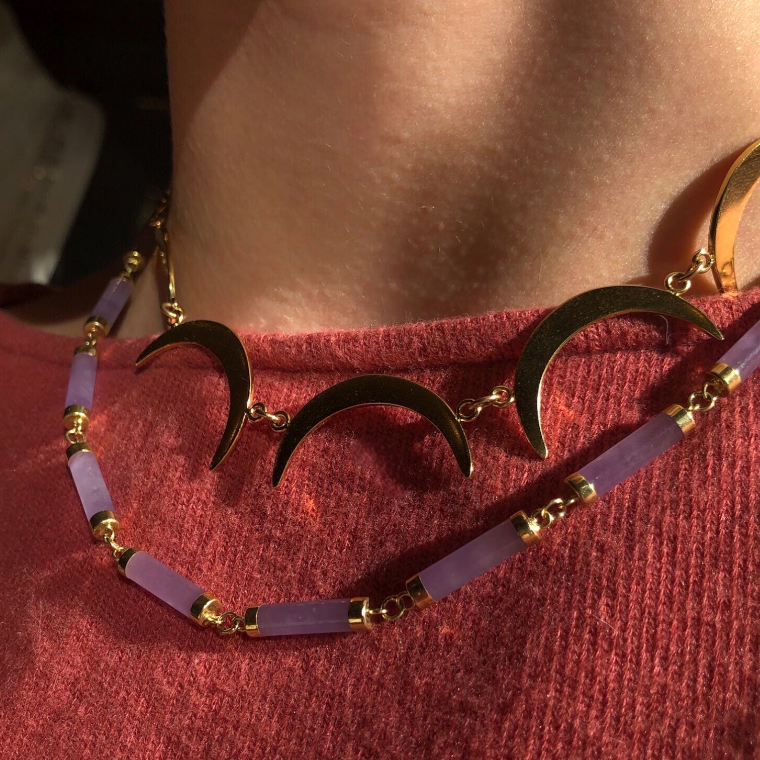 Vintage Lavender Jade Necklace