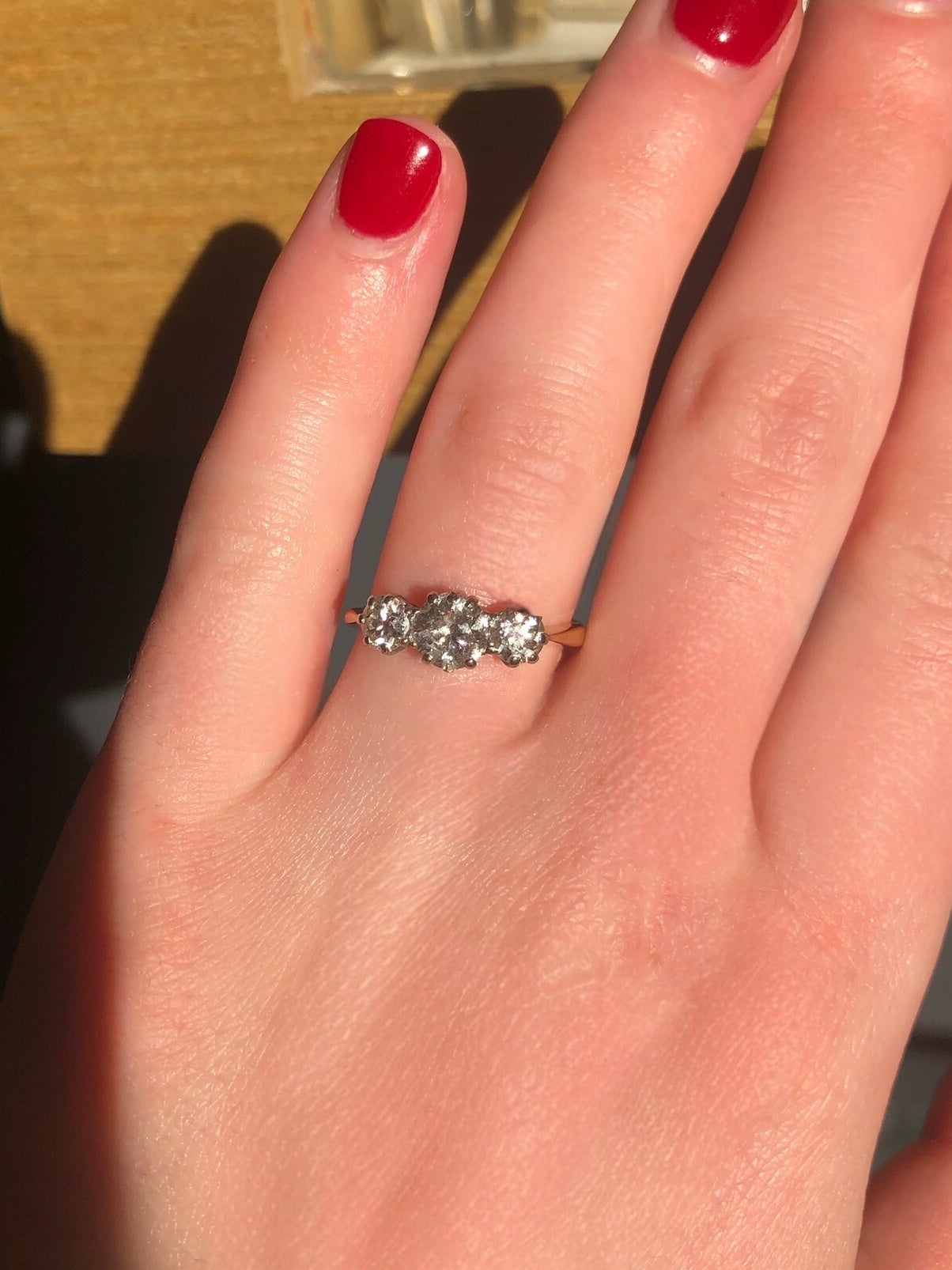 Antique 18k & Platinum Trio Engagement Ring