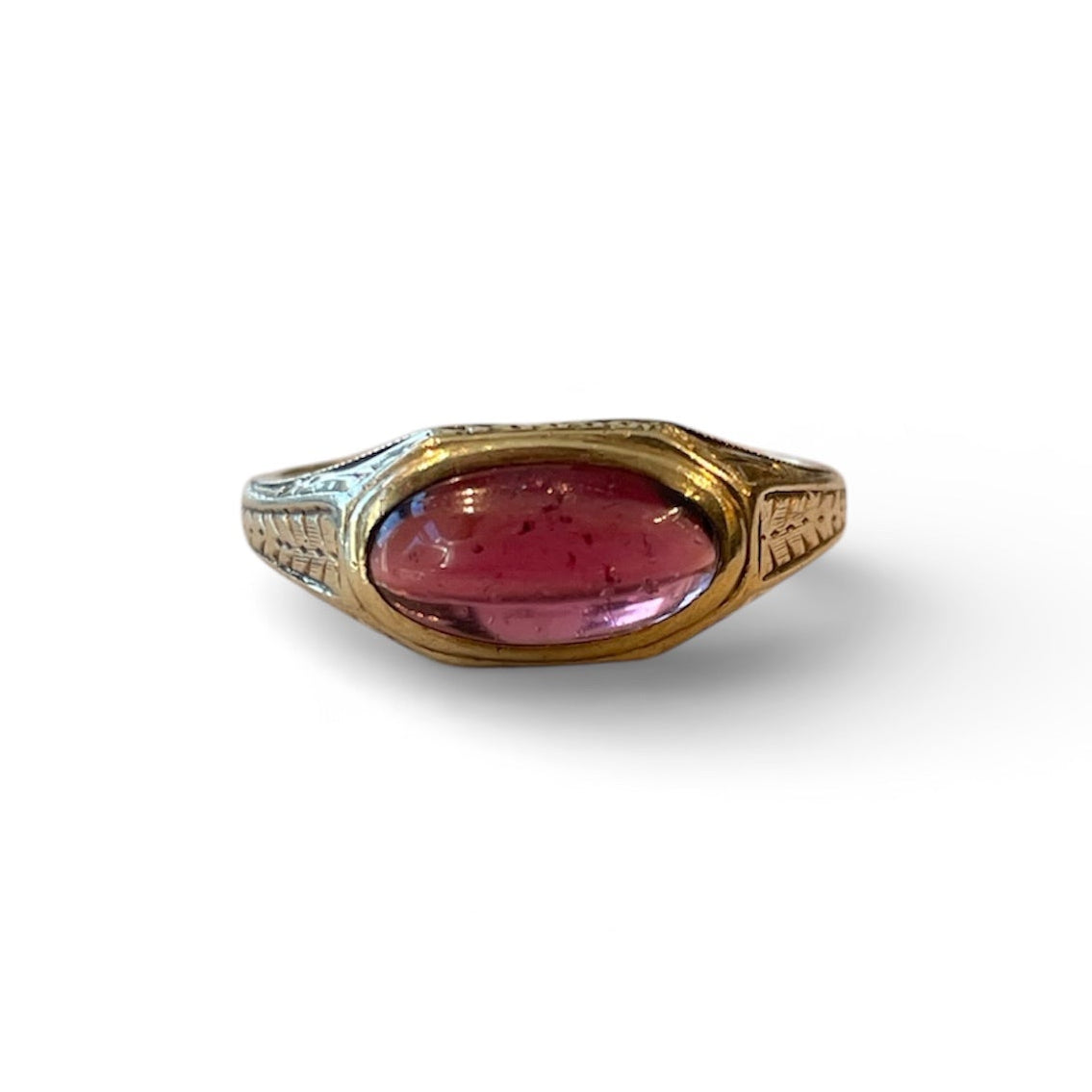 Ring, Antique Ring, Garnet ring, antique garnet ring, east west ring, east west setting, oval ring, oval garnet, oval solitaire, engraved, engraved ring, victorian ring, antique jewelry, cocktail ring, statement ring, engagement ring, fashion ring, bezel setting, bezel ring, gemstone ring