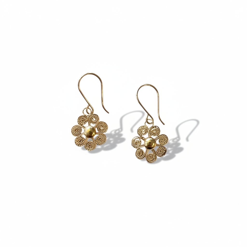 Vintage Cannetille Flower Earrings