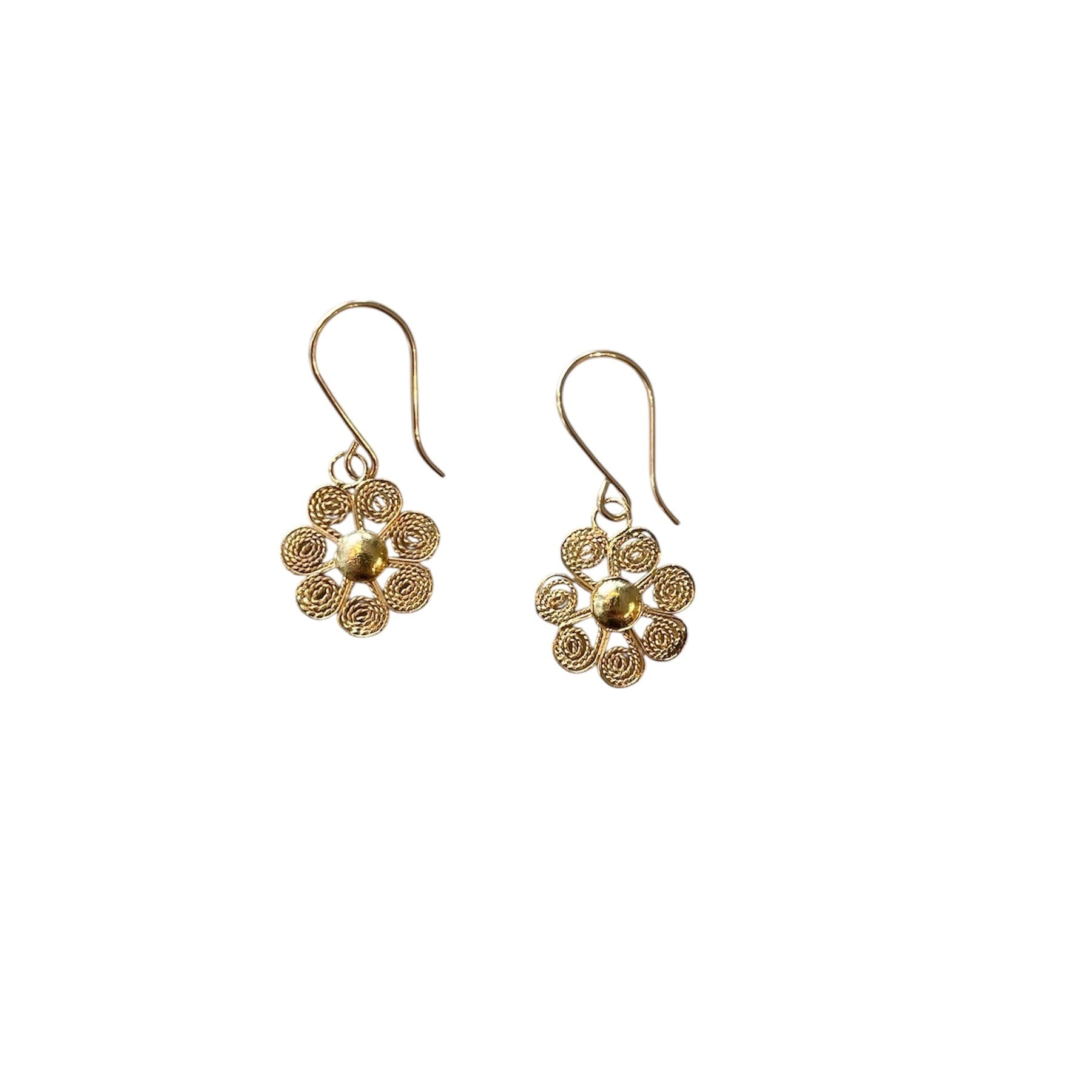 Vintage Cannetille Flower Earrings