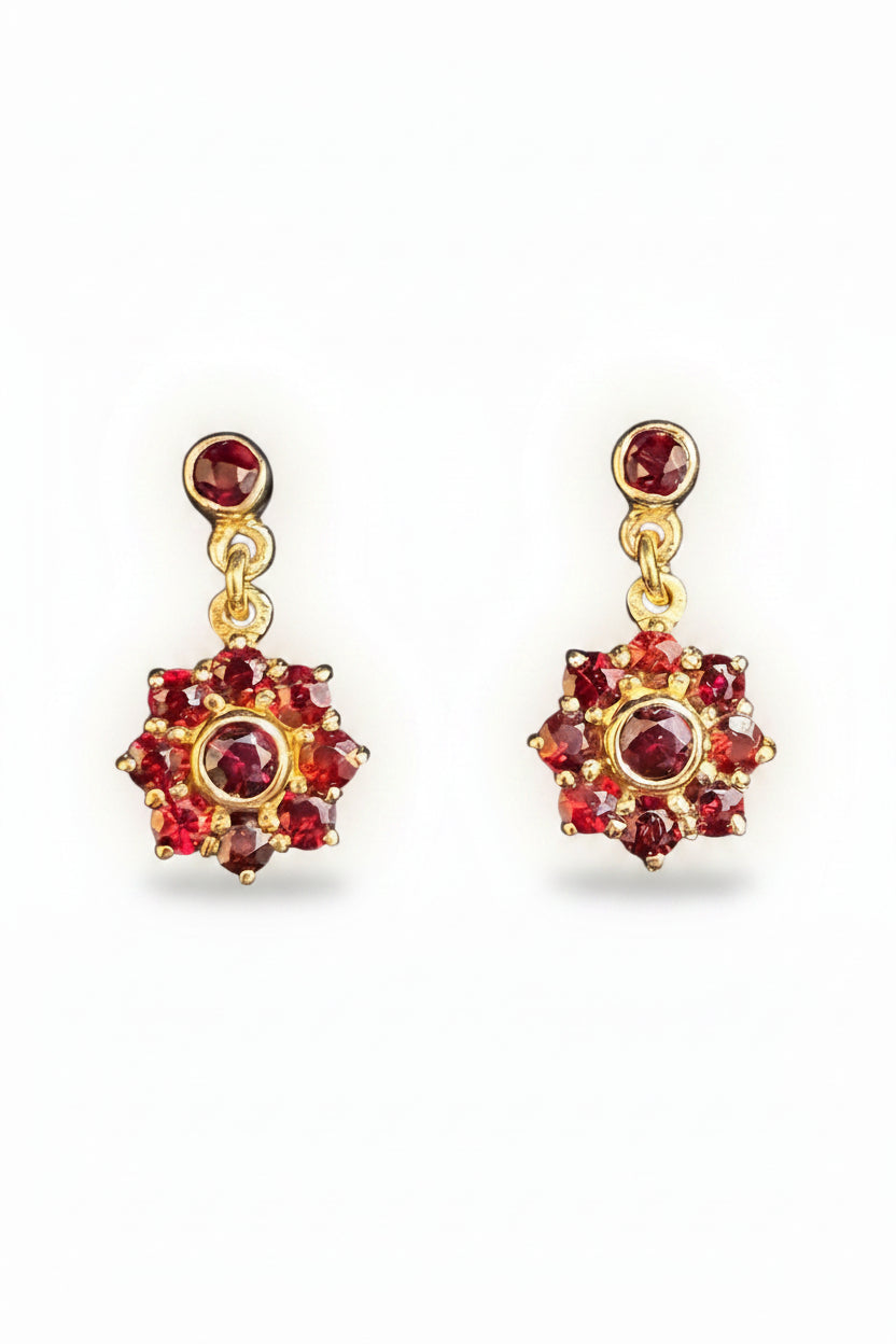 Vintage Garnet Drop Earrings